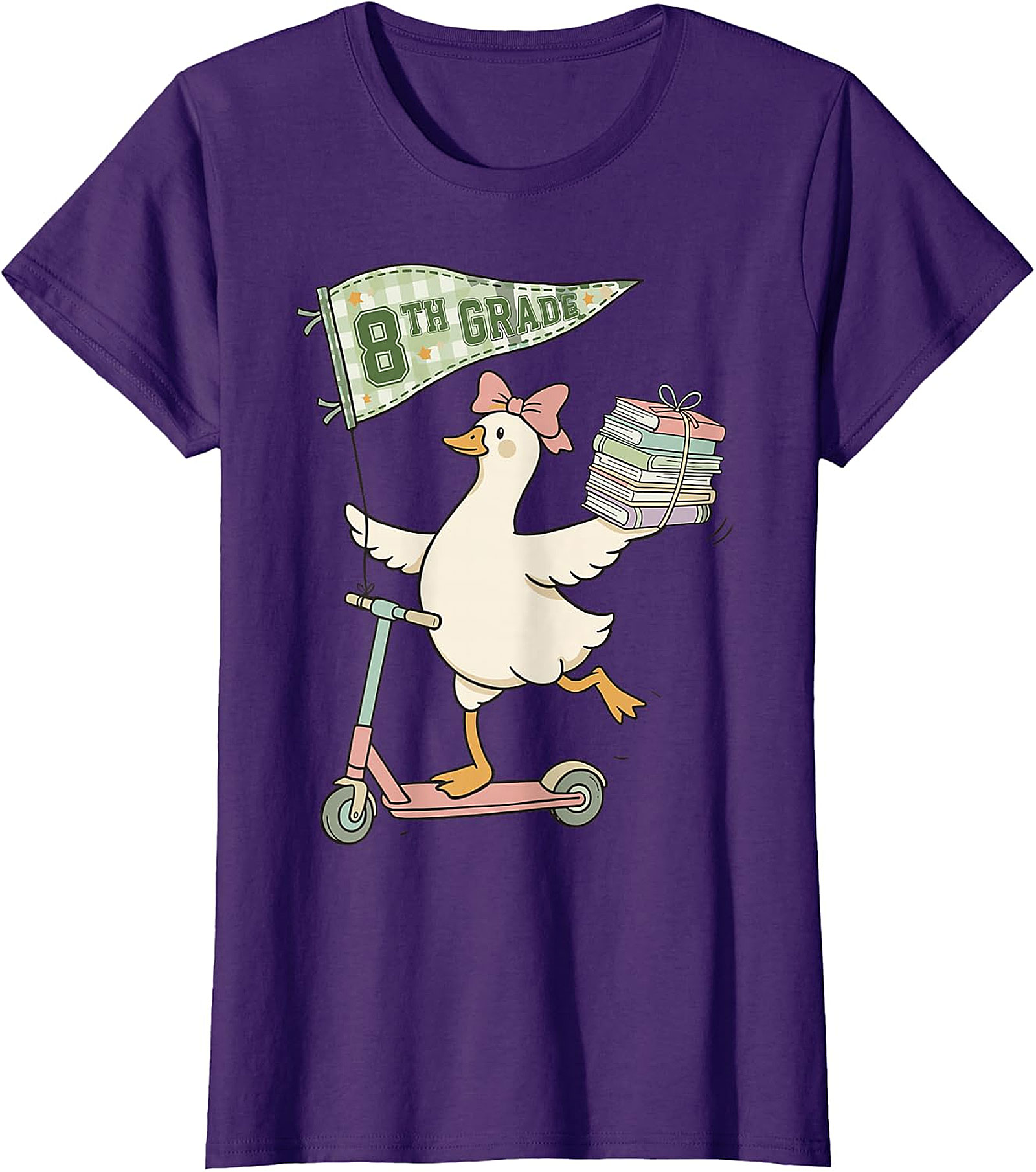 8th Grade Duck on Scooter T-Shirt | Back to School Apparel