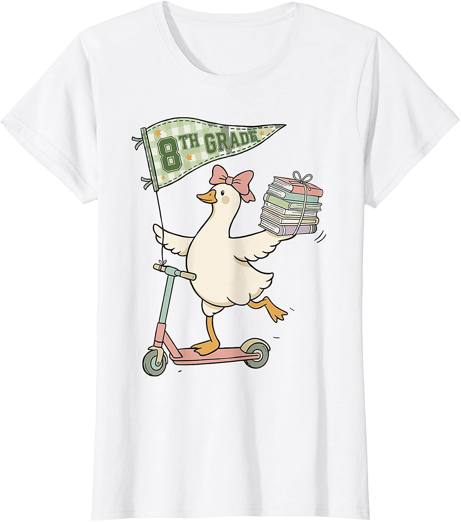 8th Grade Duck on Scooter T-Shirt | Back to School Apparel