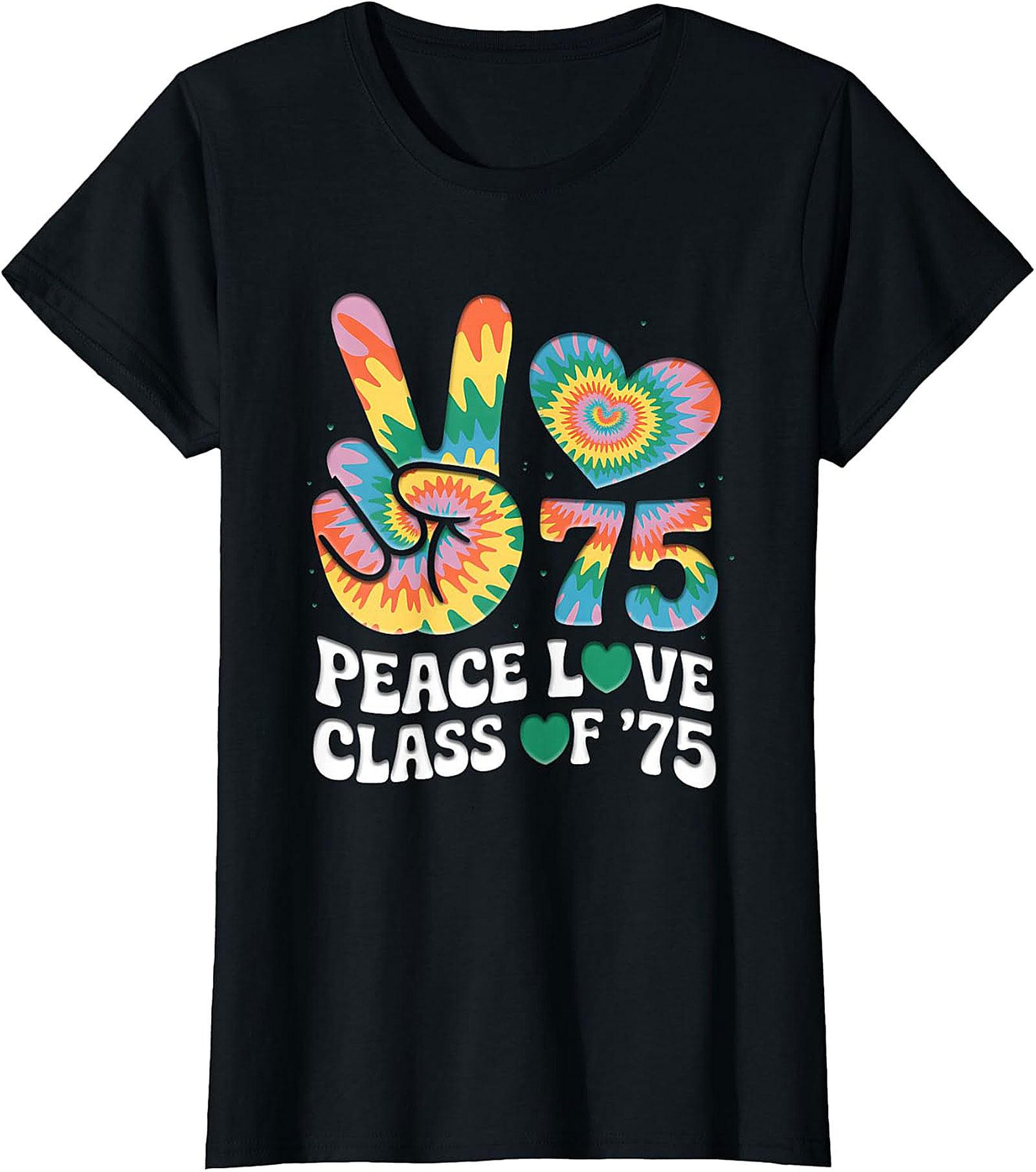 Peace Love Class of '75 Tie-Dye Reunion T-Shirt | 1975 Vintage Gift