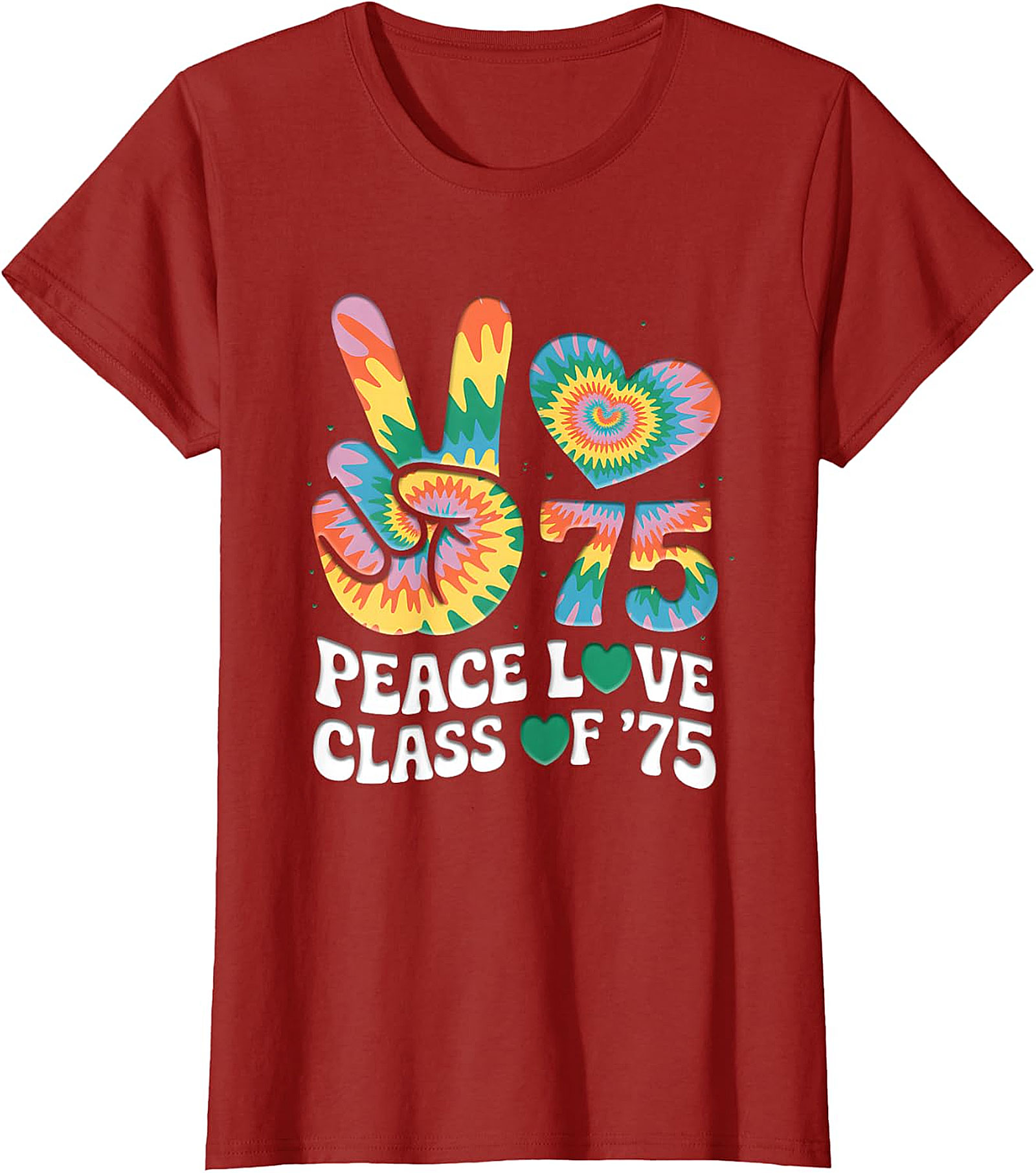 Peace Love Class of '75 Tie-Dye Reunion T-Shirt | 1975 Vintage Gift