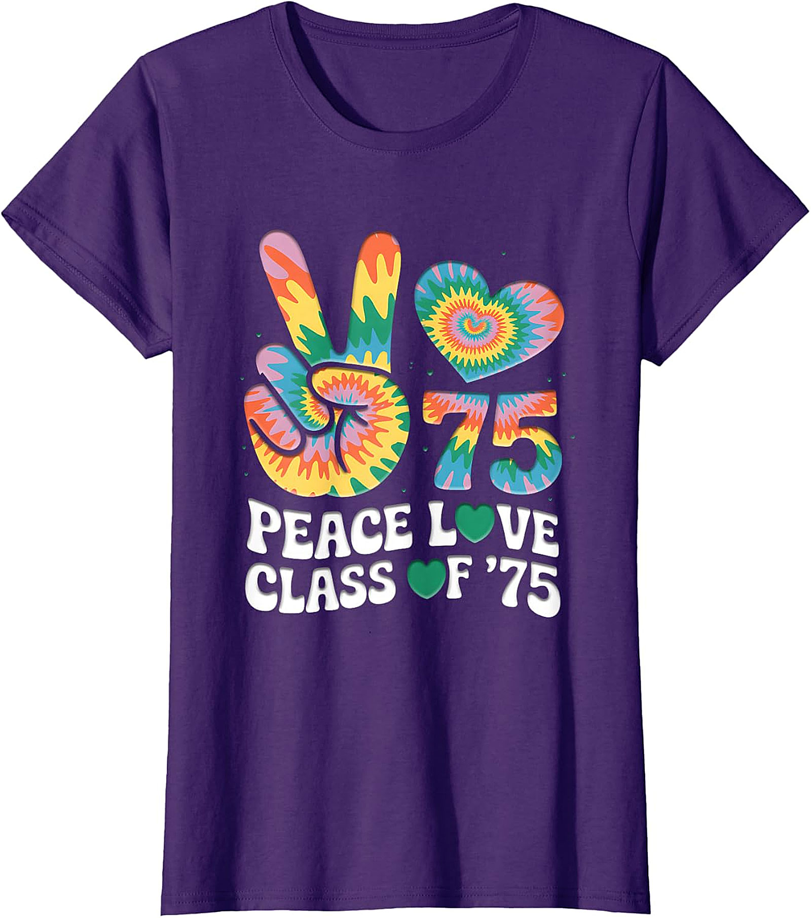 Peace Love Class of '75 Tie-Dye Reunion T-Shirt | 1975 Vintage Gift