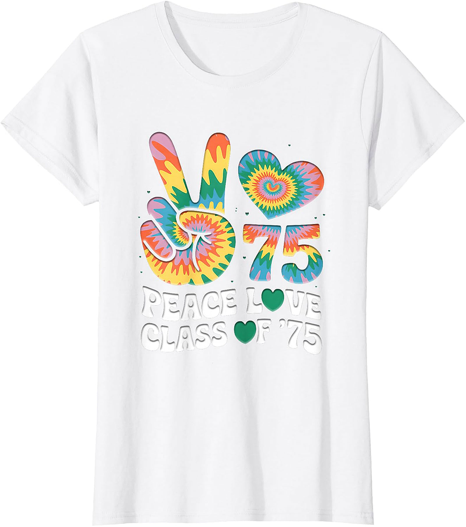 Peace Love Class of '75 Tie-Dye Reunion T-Shirt | 1975 Vintage Gift