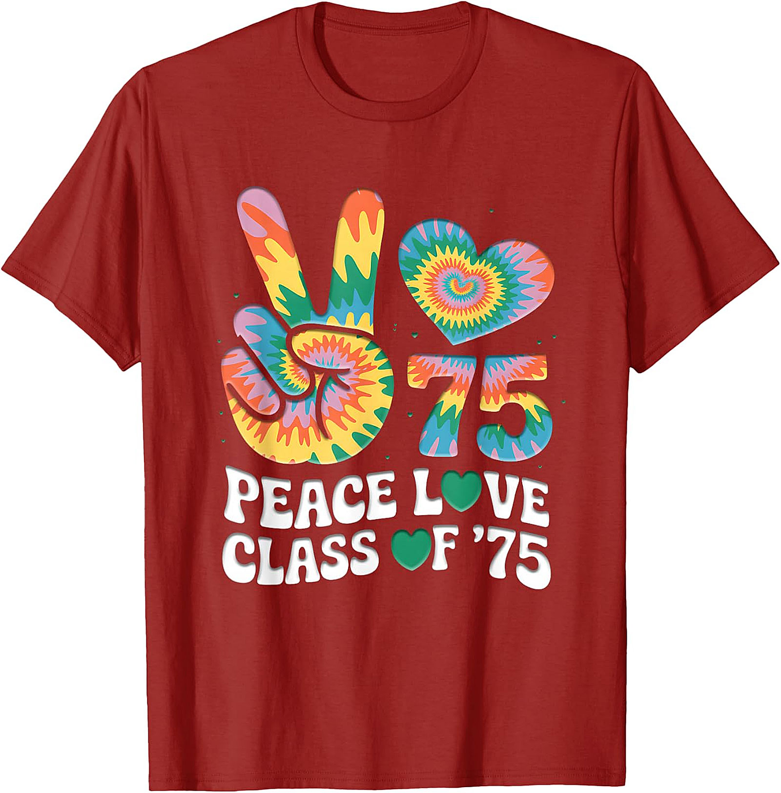 Peace Love Class of '75 Tie-Dye Reunion T-Shirt | 1975 Vintage Gift