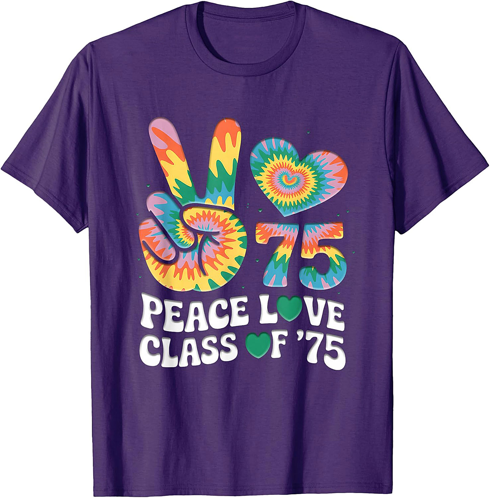 Peace Love Class of '75 Tie-Dye Reunion T-Shirt | 1975 Vintage Gift