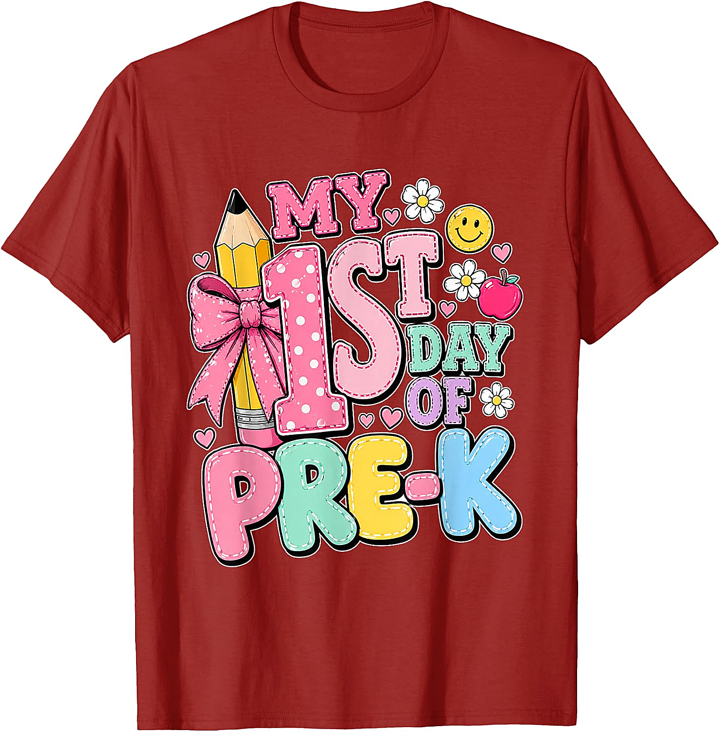 First Day of Pre-K T-Shirt Girls Back to School Tee