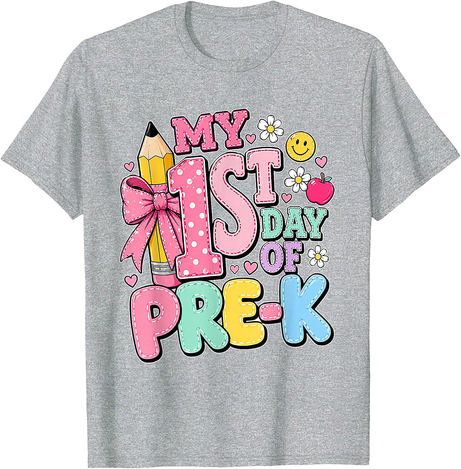First Day of Pre-K T-Shirt Girls Back to School Tee