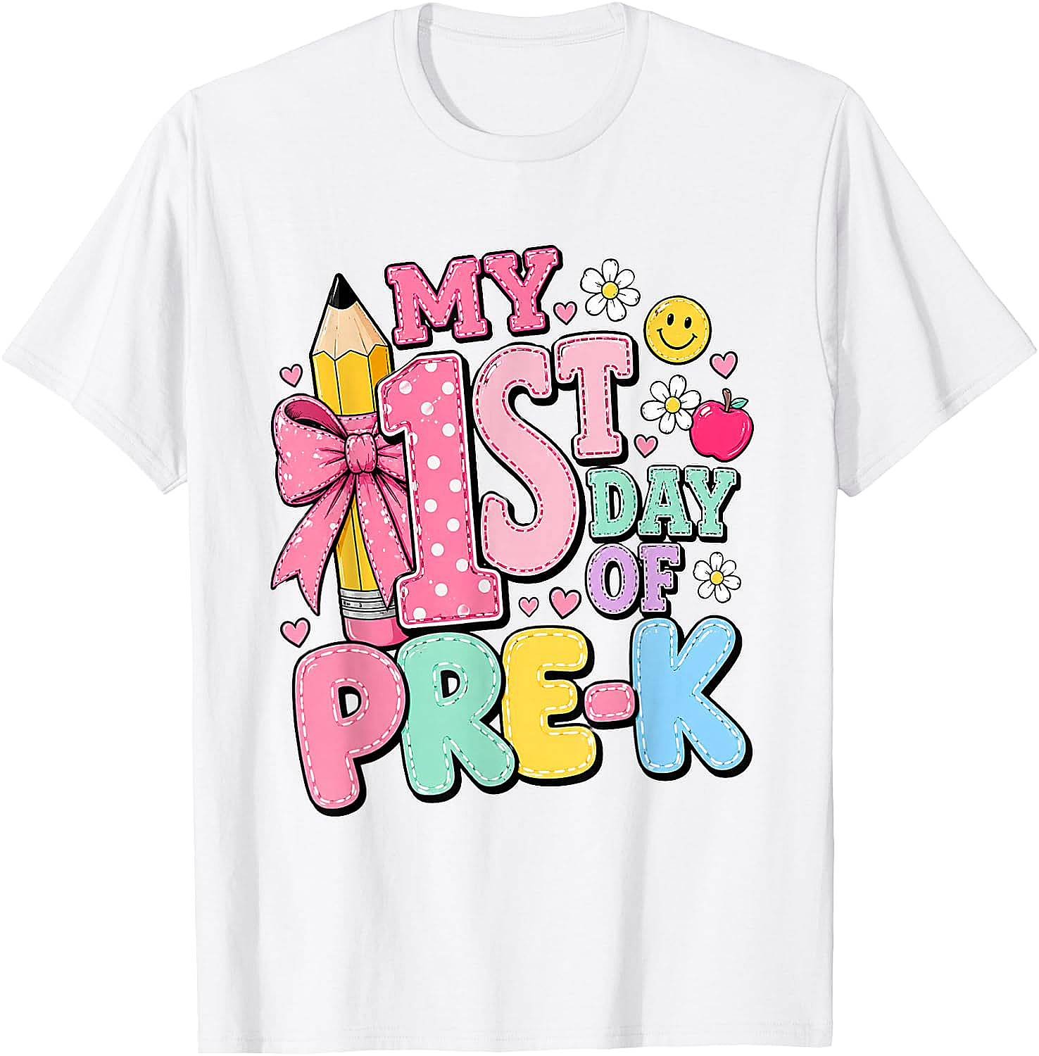 First Day of Pre-K T-Shirt Girls Back to School Tee