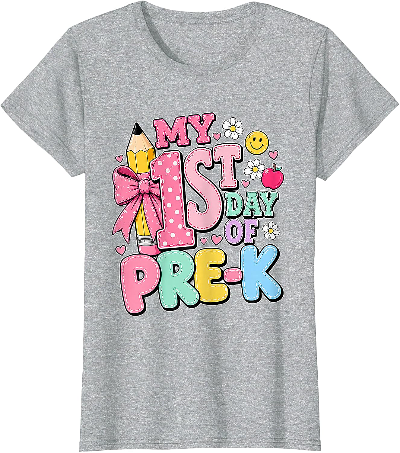 First Day of Pre-K T-Shirt Girls Back to School Tee