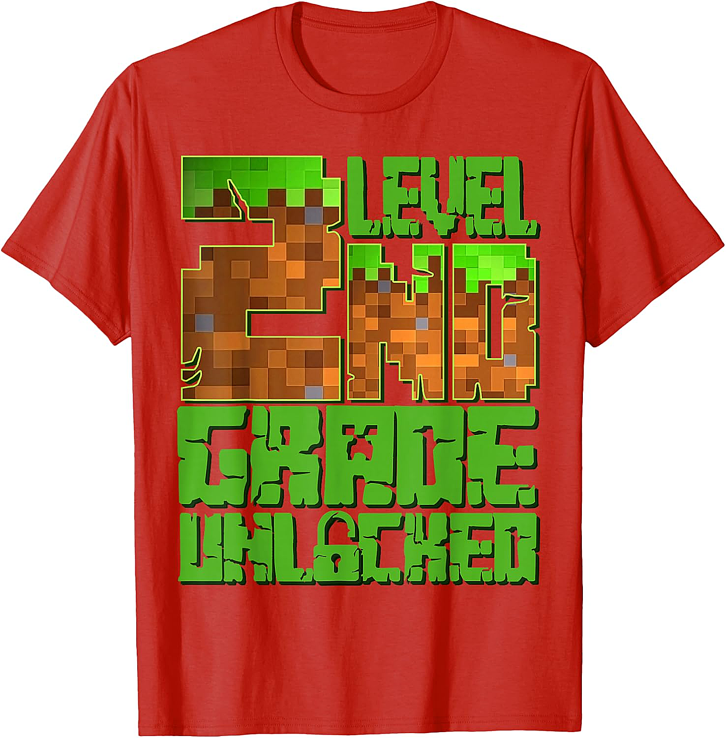 Level 2nd Grade Unlocked Game Pixel T-Shirt