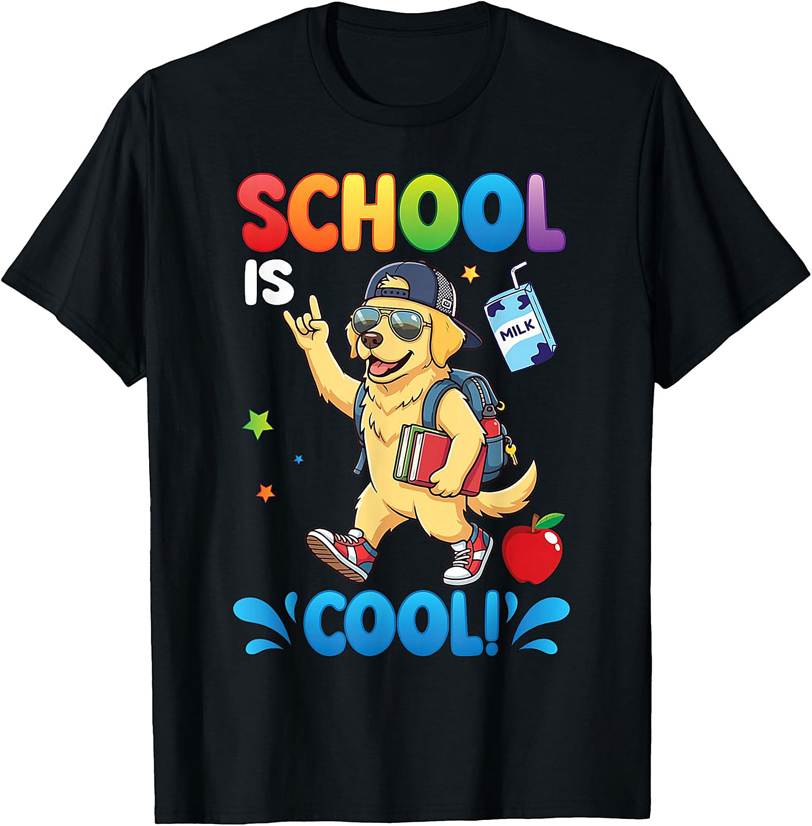 Golden Retriever "School Is Cool!" Kids T-Shirt