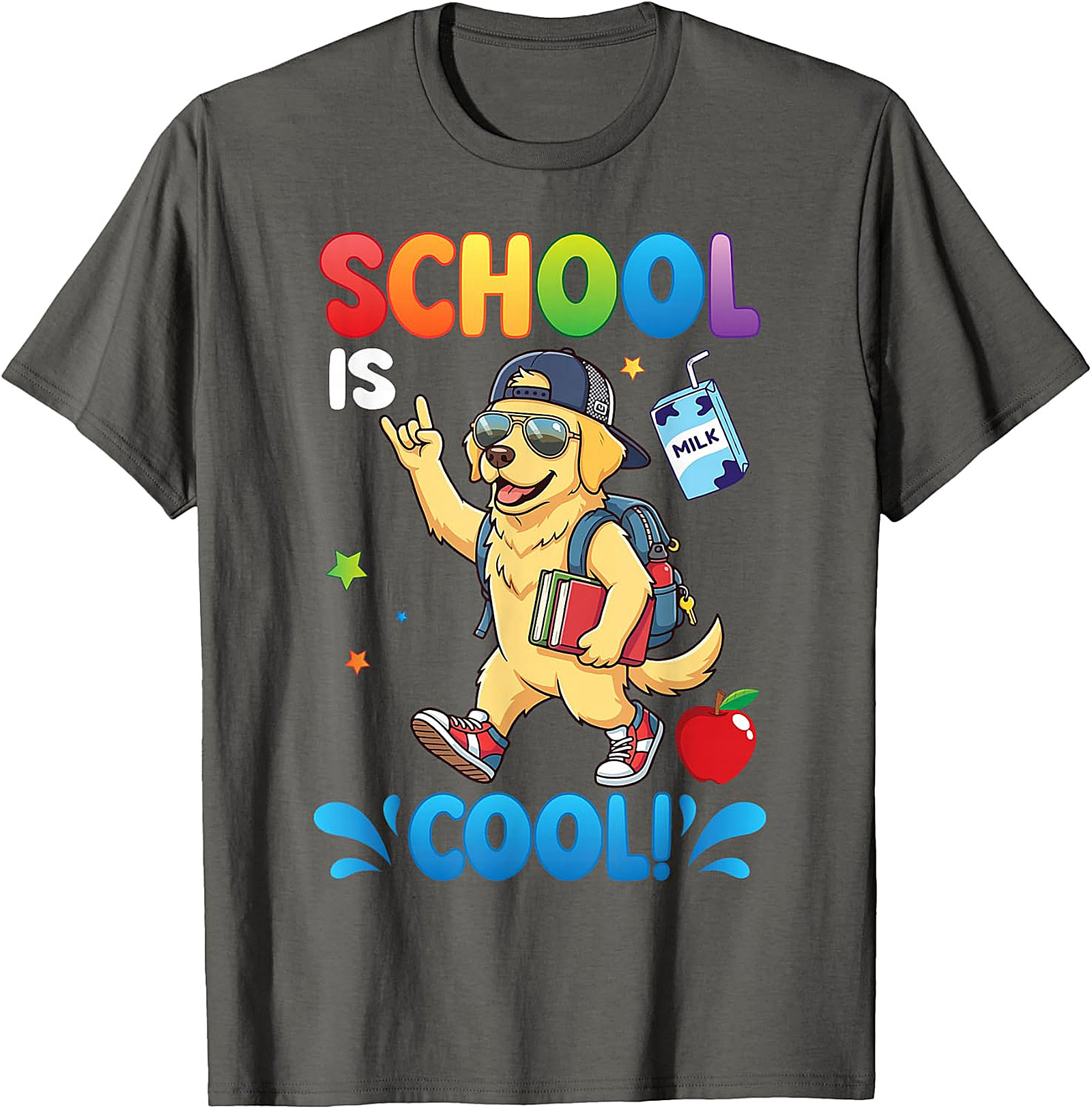 Golden Retriever "School Is Cool!" Kids T-Shirt