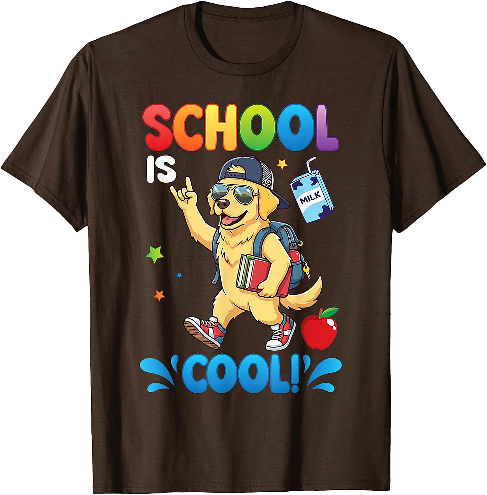 Golden Retriever "School Is Cool!" Kids T-Shirt