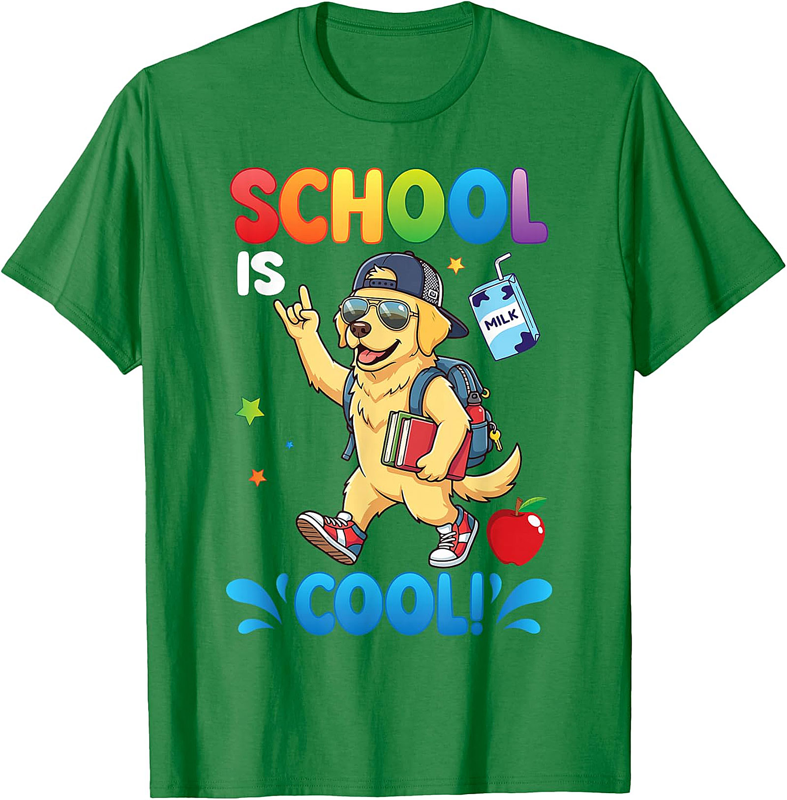Golden Retriever "School Is Cool!" Kids T-Shirt