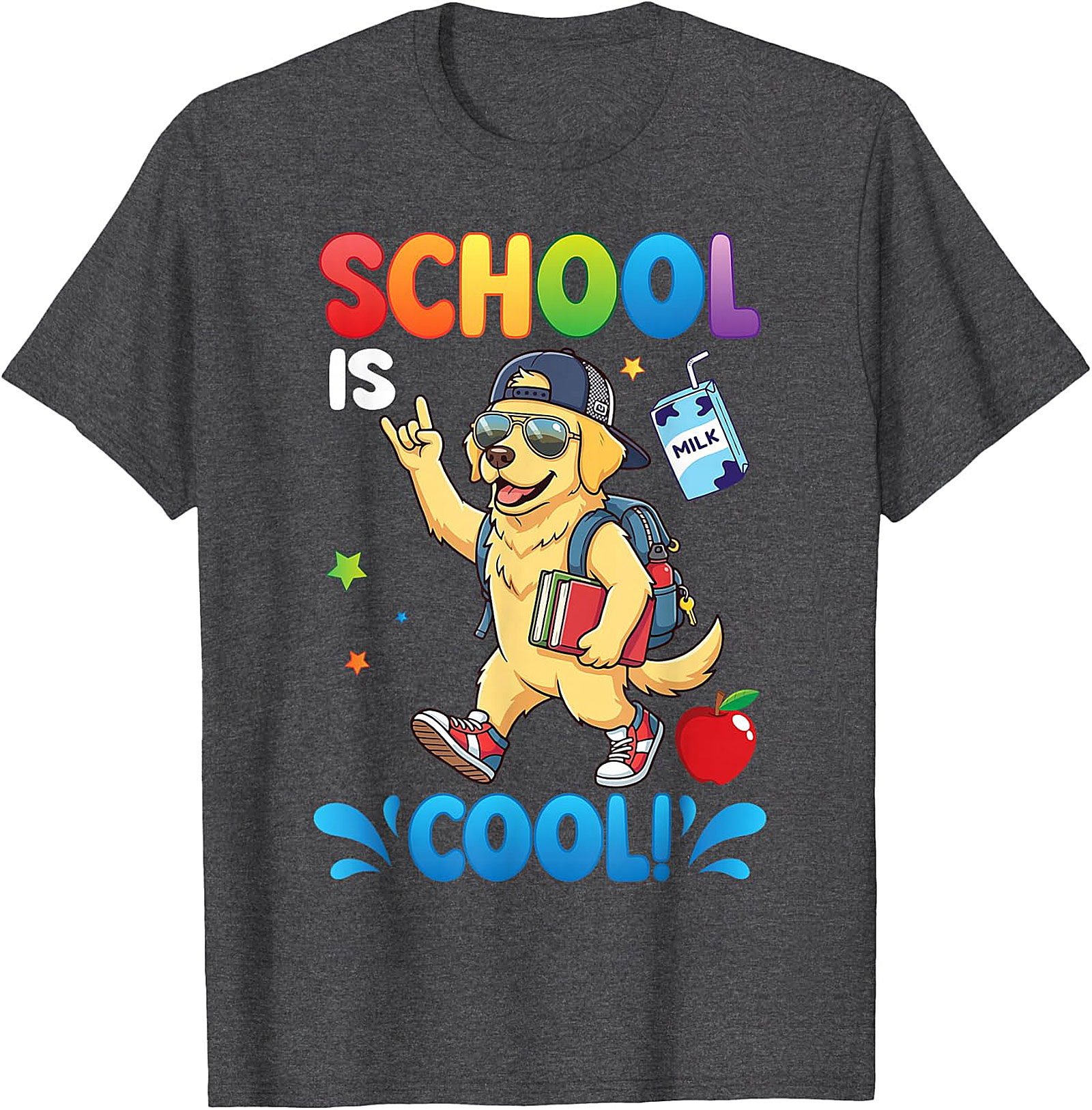 Golden Retriever "School Is Cool!" Kids T-Shirt