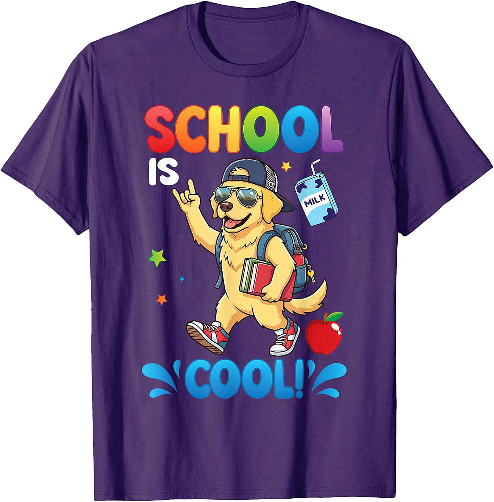 Golden Retriever "School Is Cool!" Kids T-Shirt
