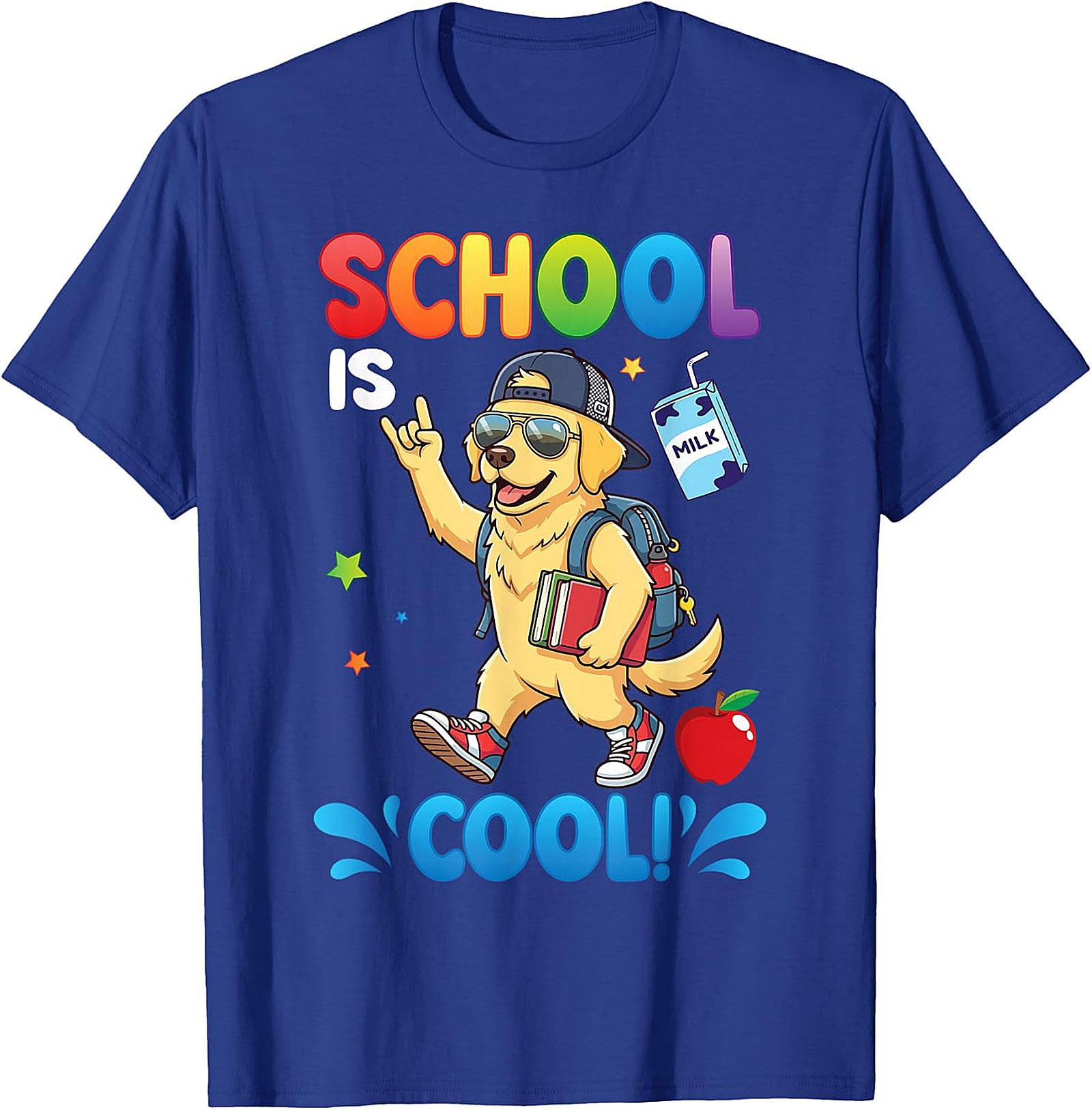 Golden Retriever "School Is Cool!" Kids T-Shirt