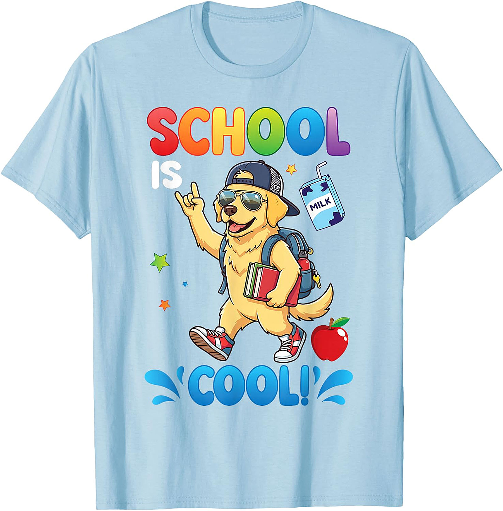 Golden Retriever "School Is Cool!" Kids T-Shirt