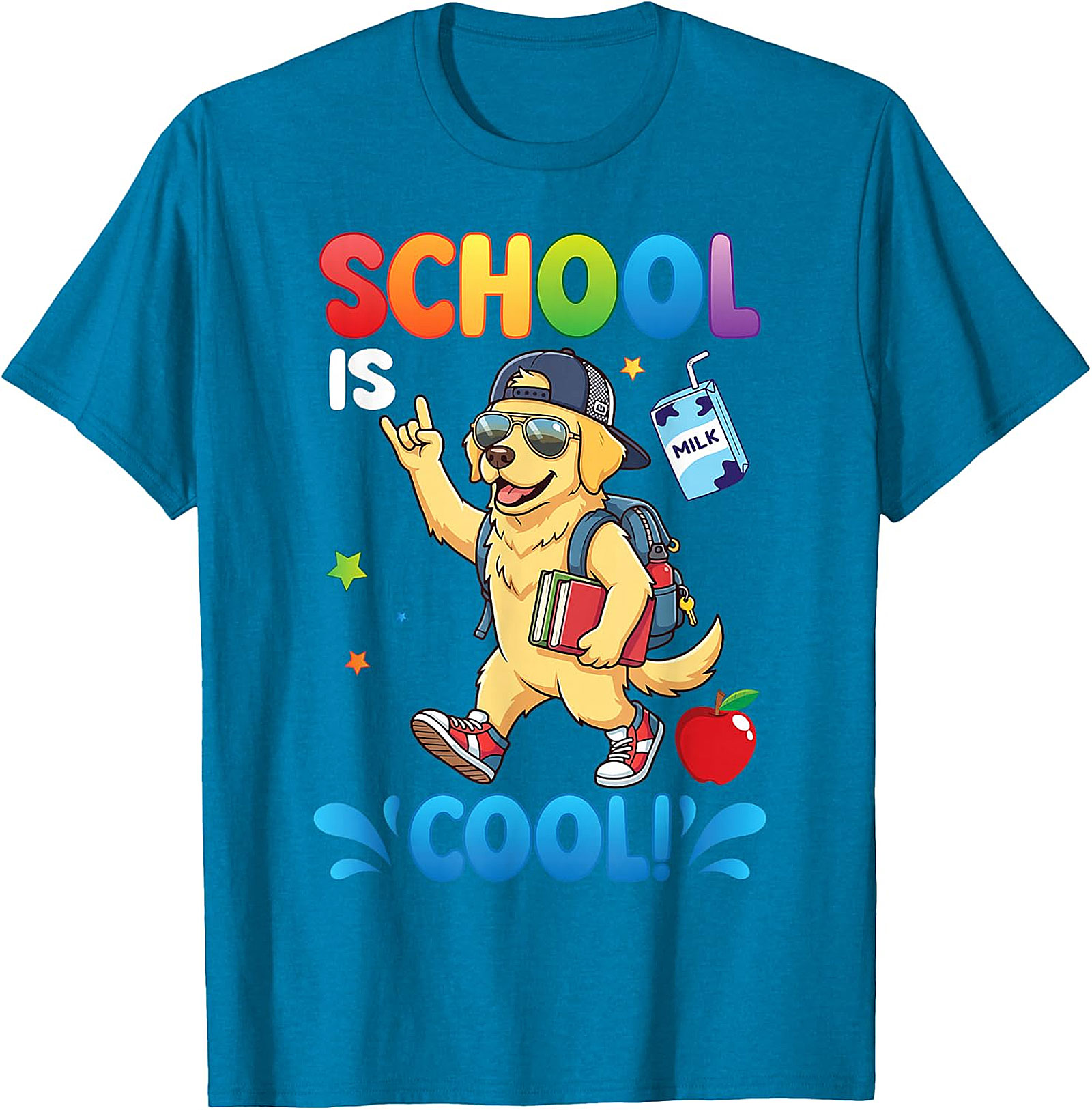 Golden Retriever "School Is Cool!" Kids T-Shirt
