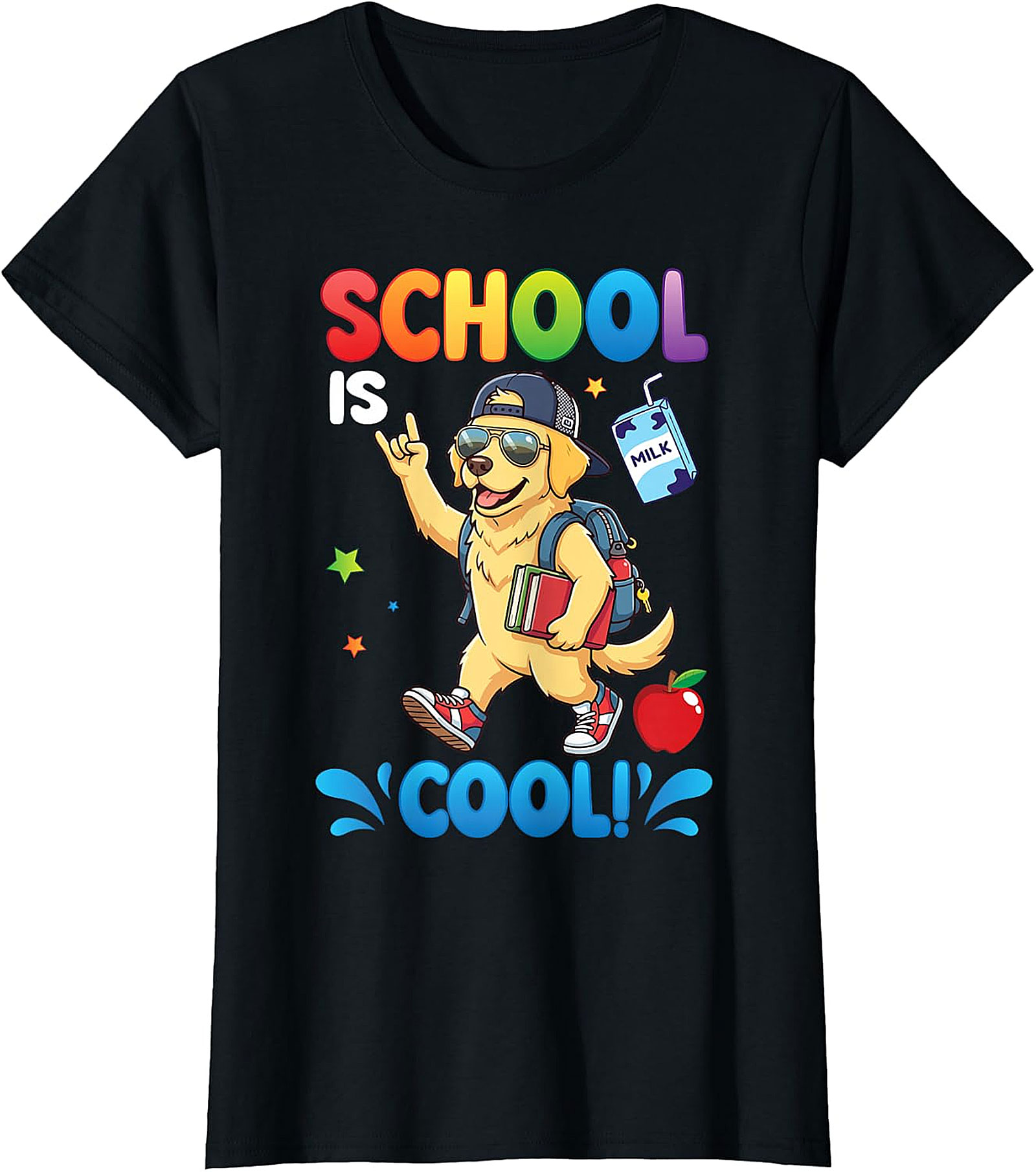 Golden Retriever "School Is Cool!" Kids T-Shirt