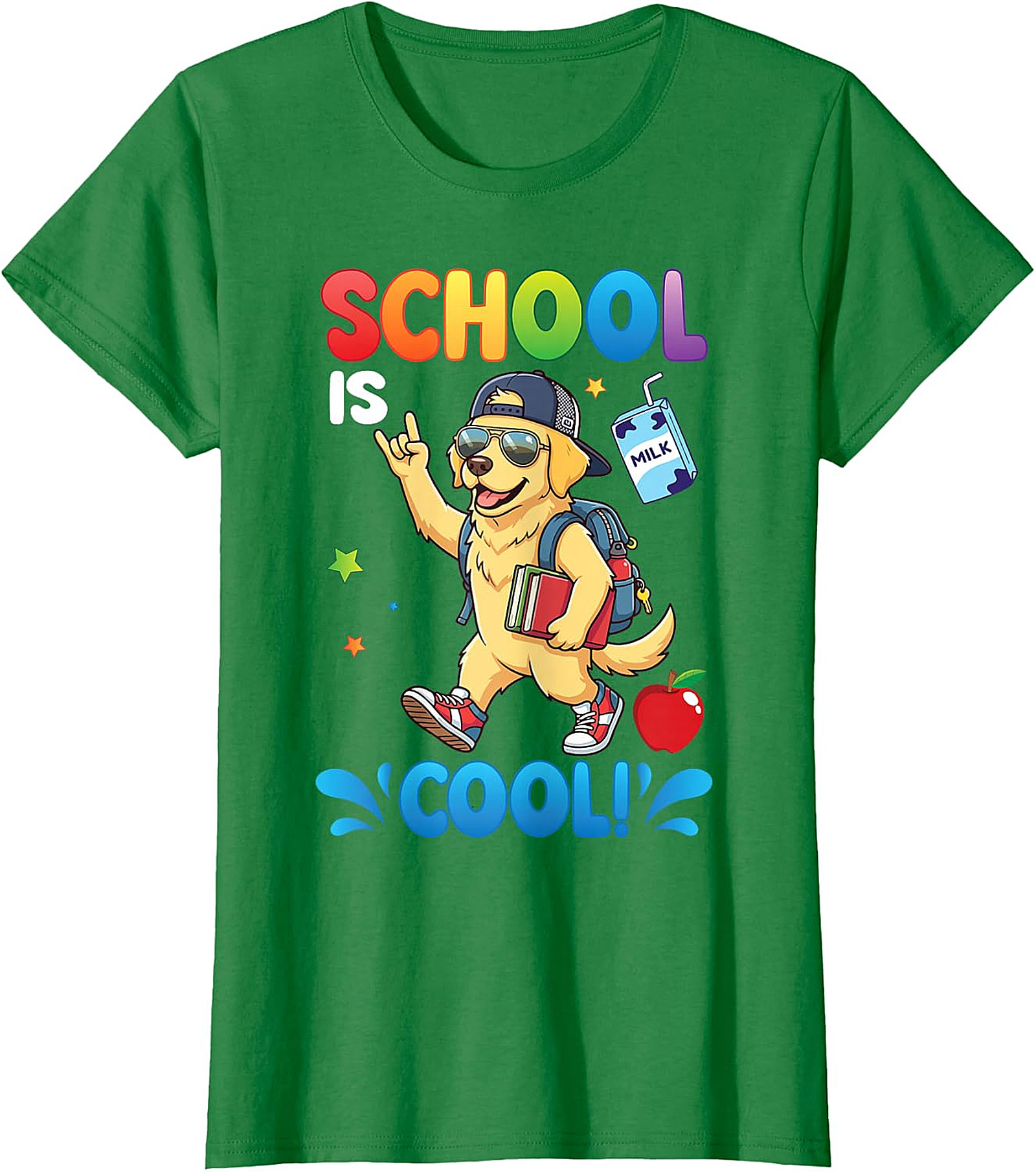 Golden Retriever "School Is Cool!" Kids T-Shirt