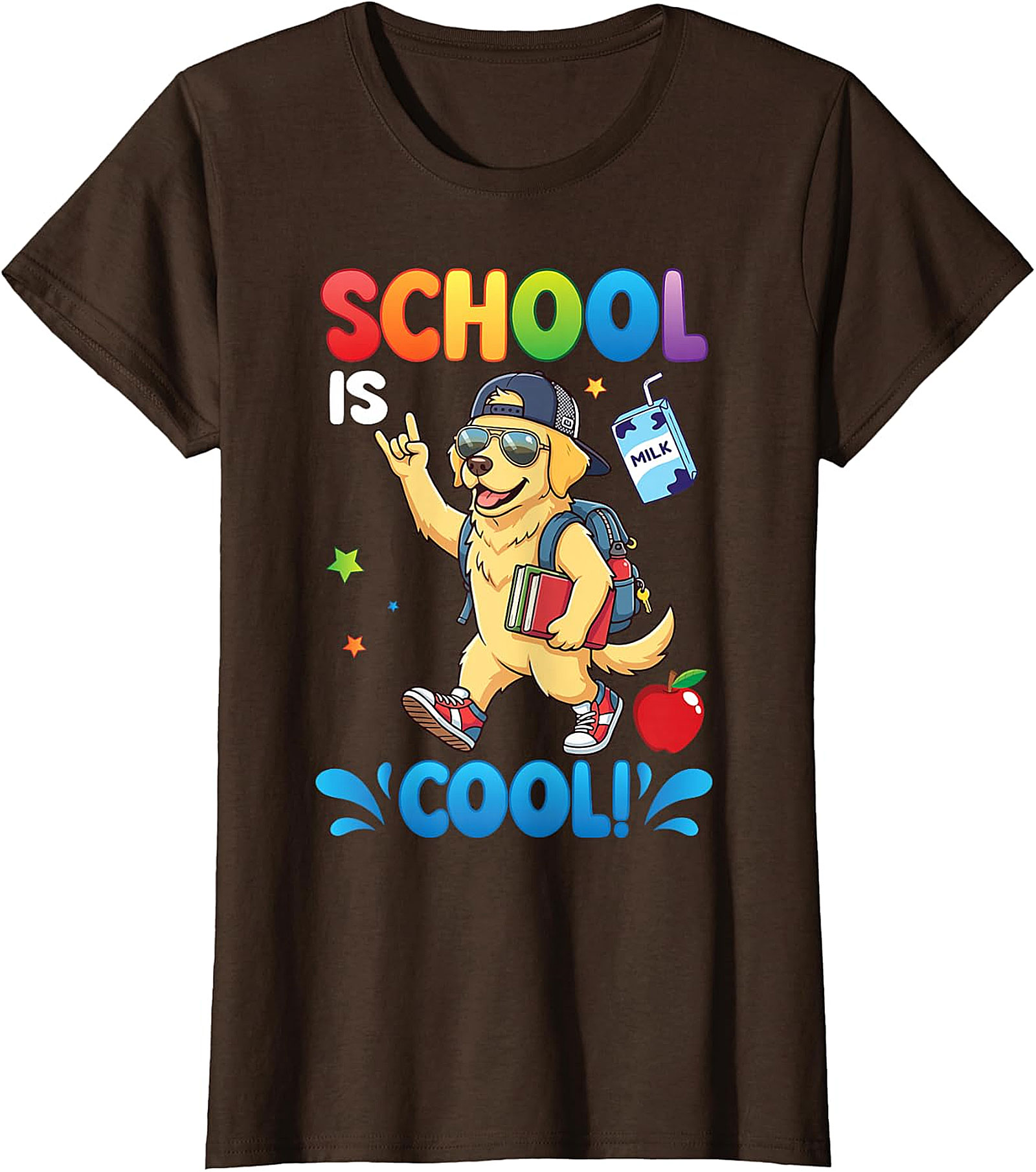 Golden Retriever "School Is Cool!" Kids T-Shirt