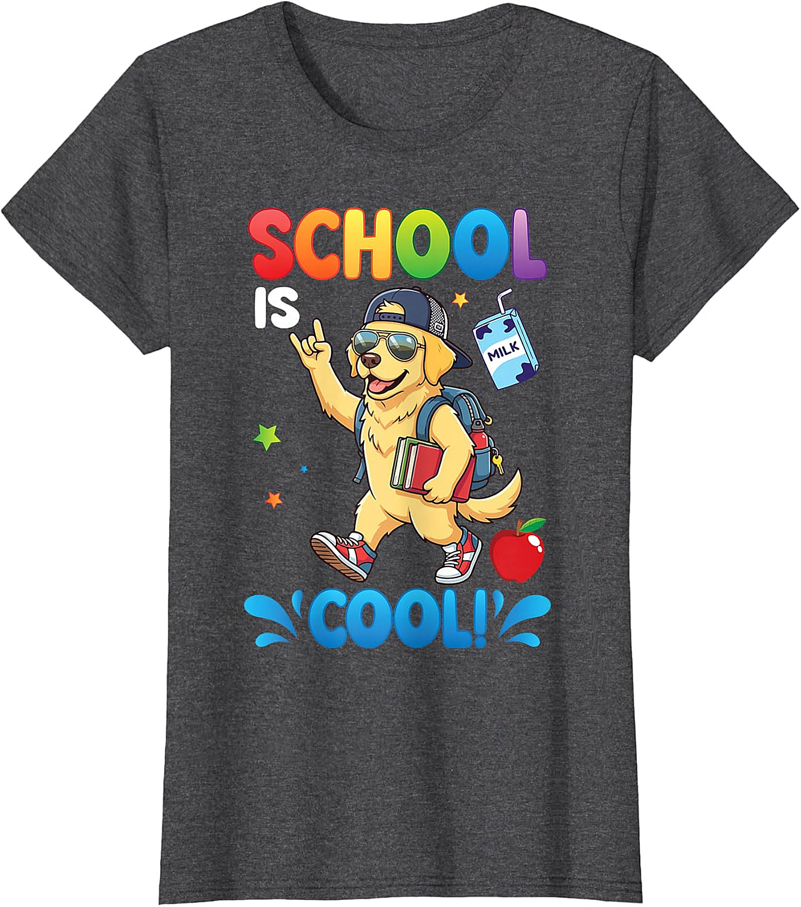 Golden Retriever "School Is Cool!" Kids T-Shirt