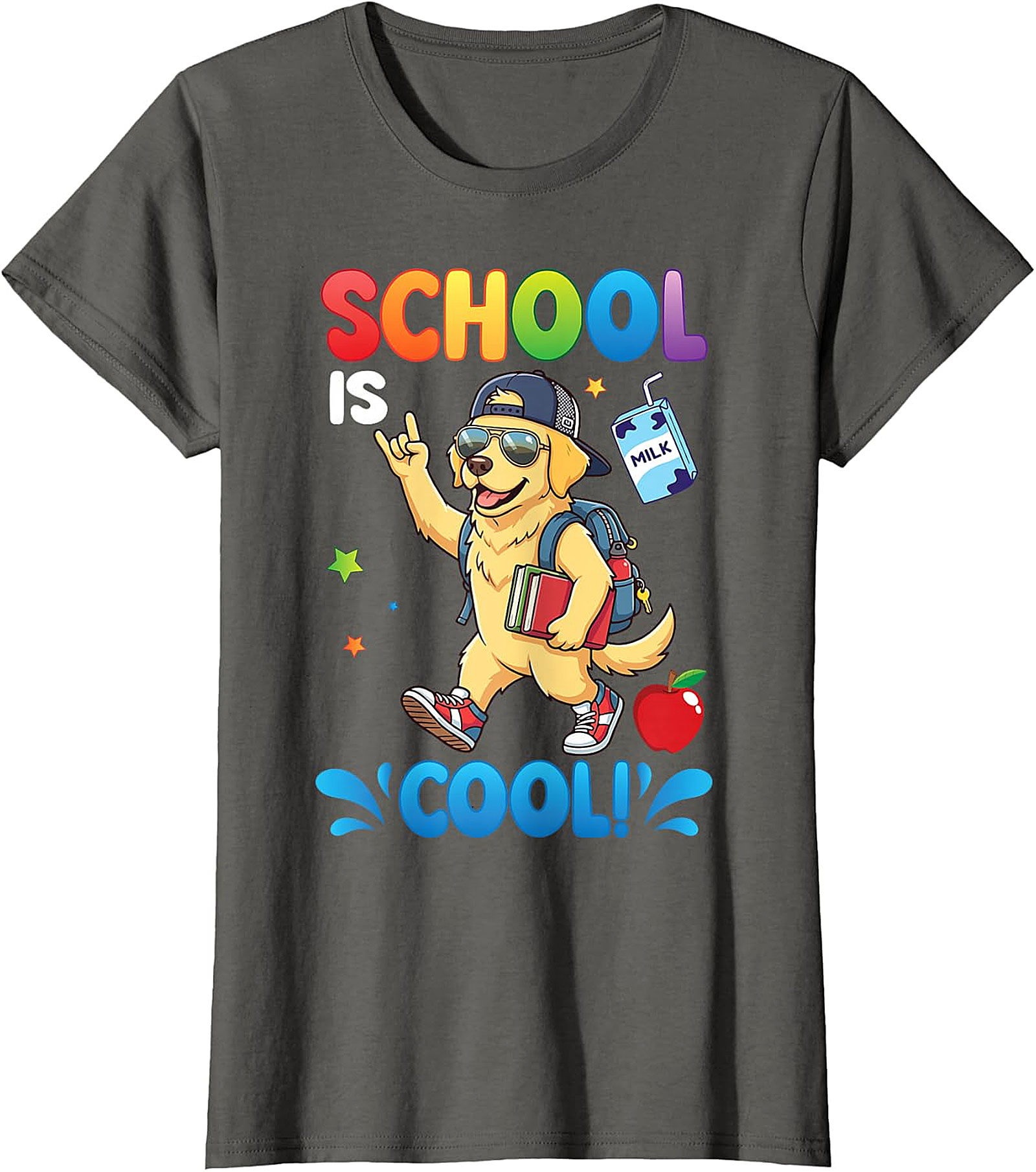 Golden Retriever "School Is Cool!" Kids T-Shirt