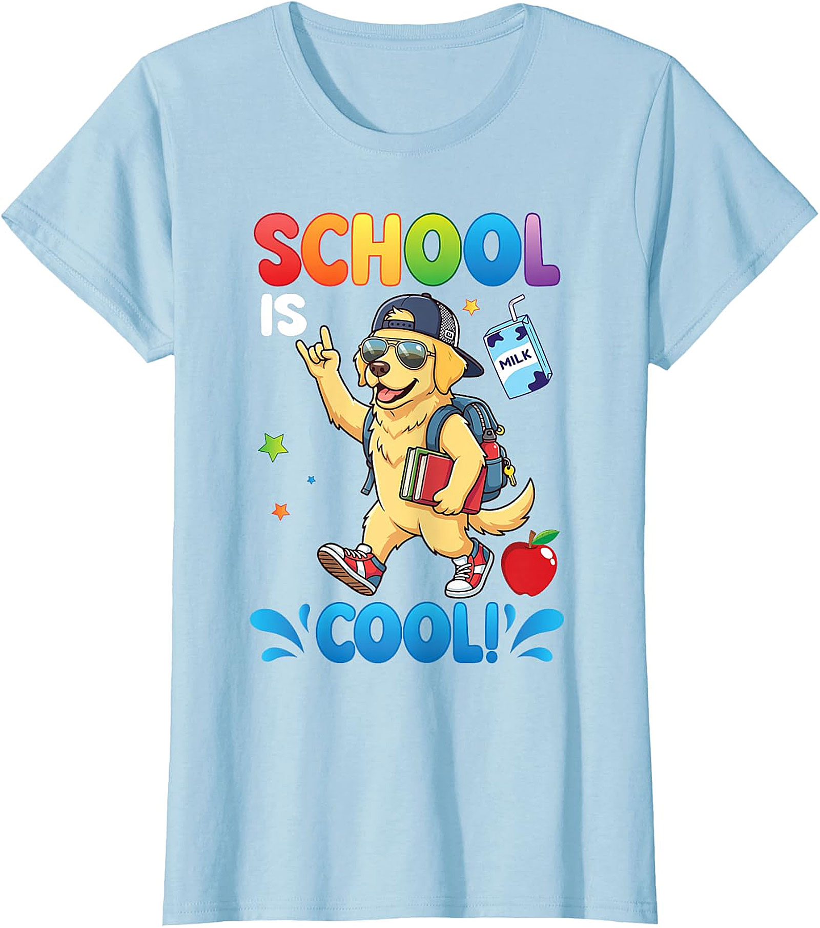 Golden Retriever "School Is Cool!" Kids T-Shirt