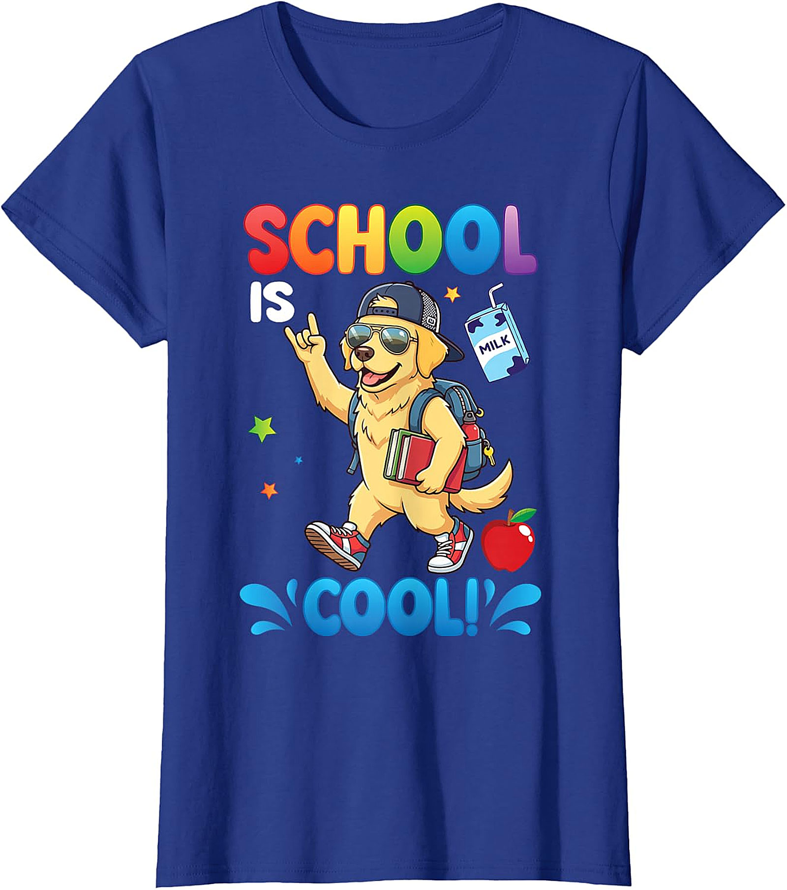 Golden Retriever "School Is Cool!" Kids T-Shirt