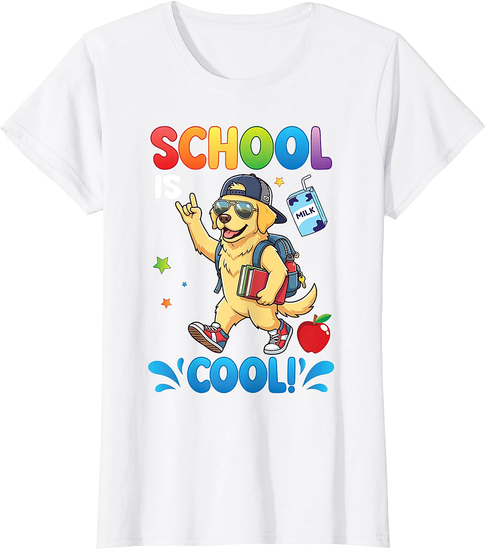 Golden Retriever "School Is Cool!" Kids T-Shirt