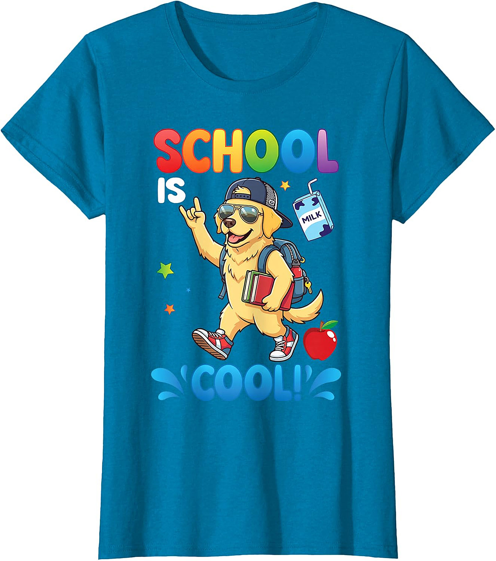 Golden Retriever "School Is Cool!" Kids T-Shirt