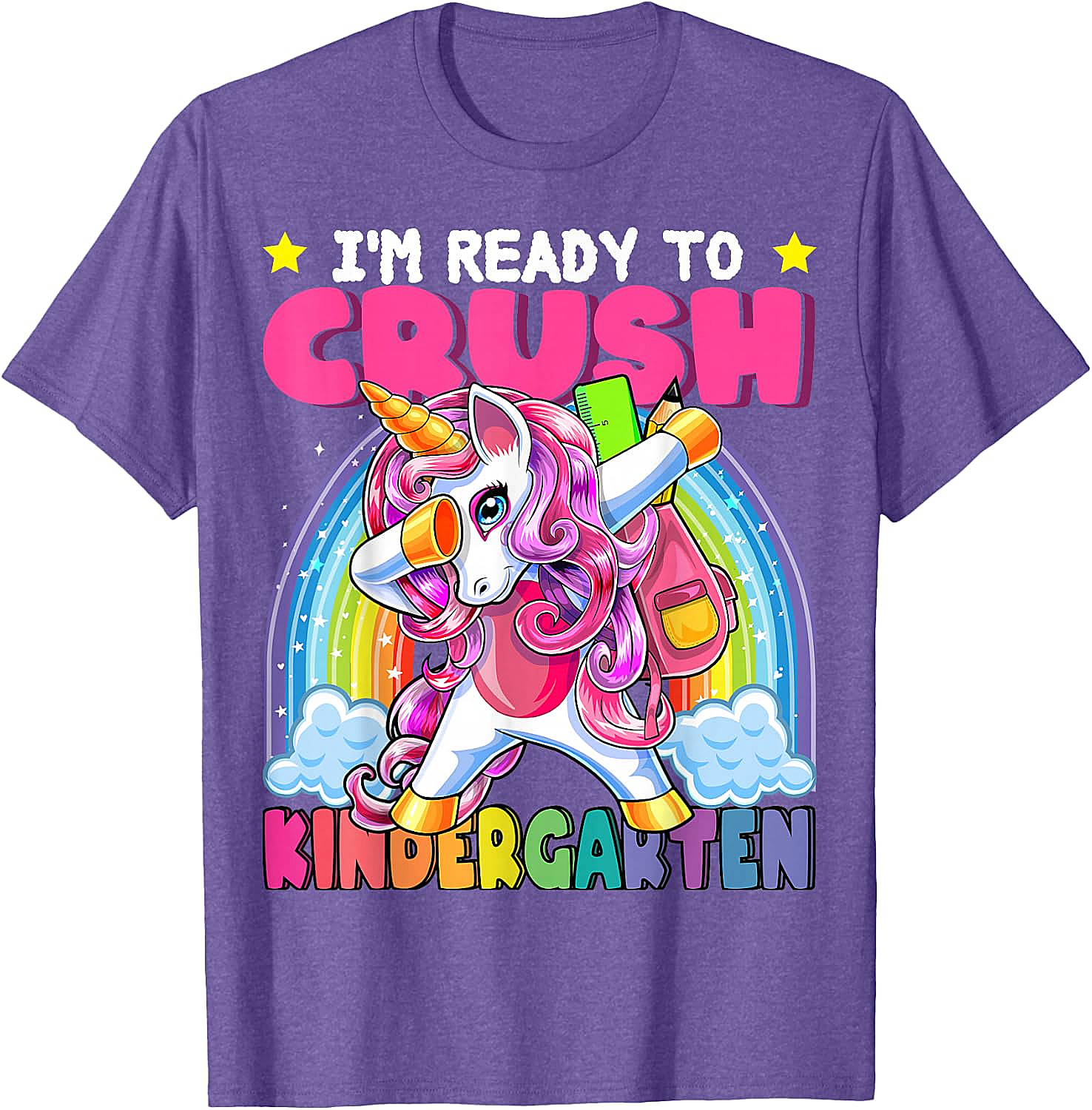 Crush Kindergarten Dabbing Unicorn T-Shirt Back to School
