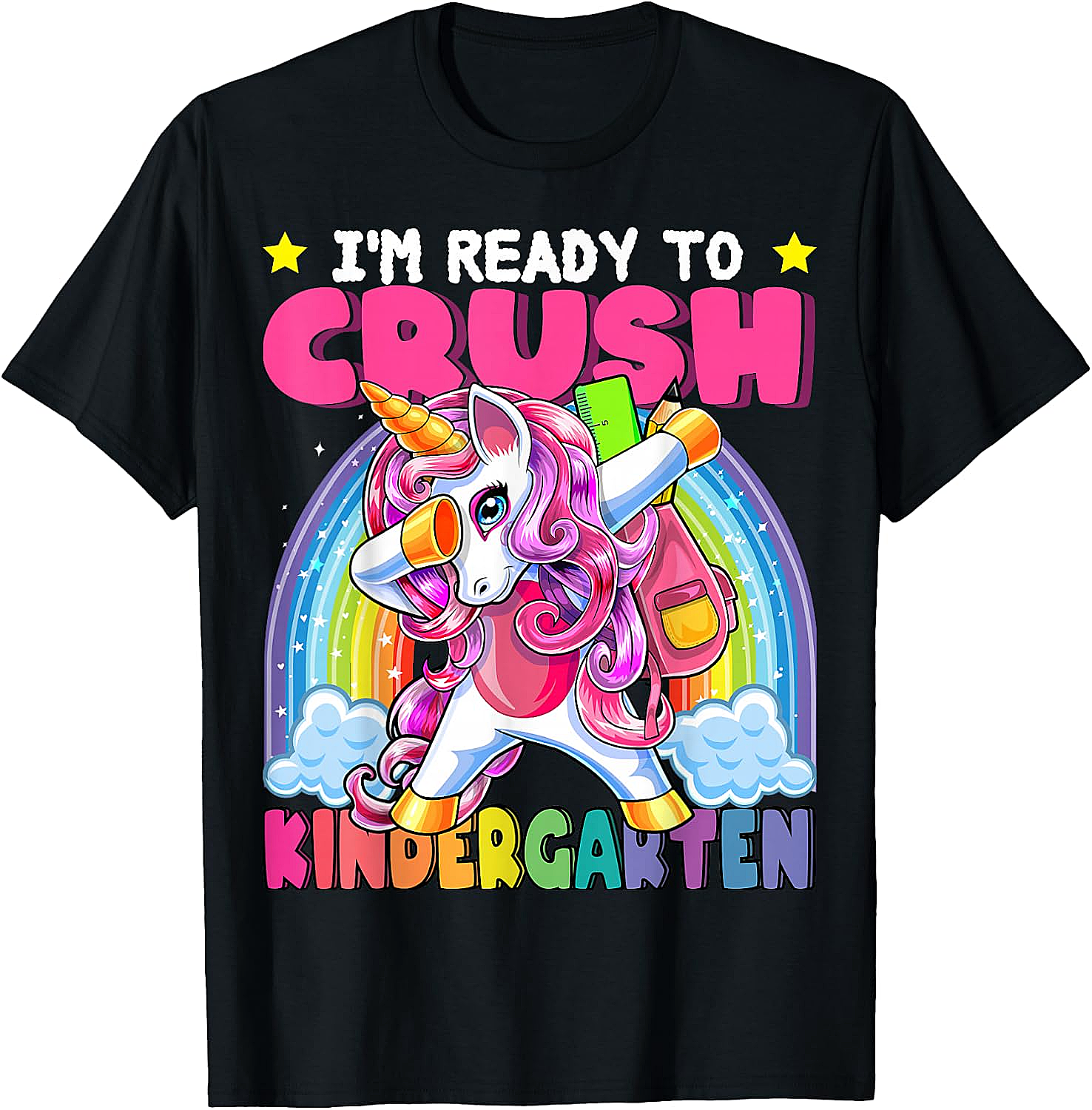 Crush Kindergarten Dabbing Unicorn T-Shirt Back to School