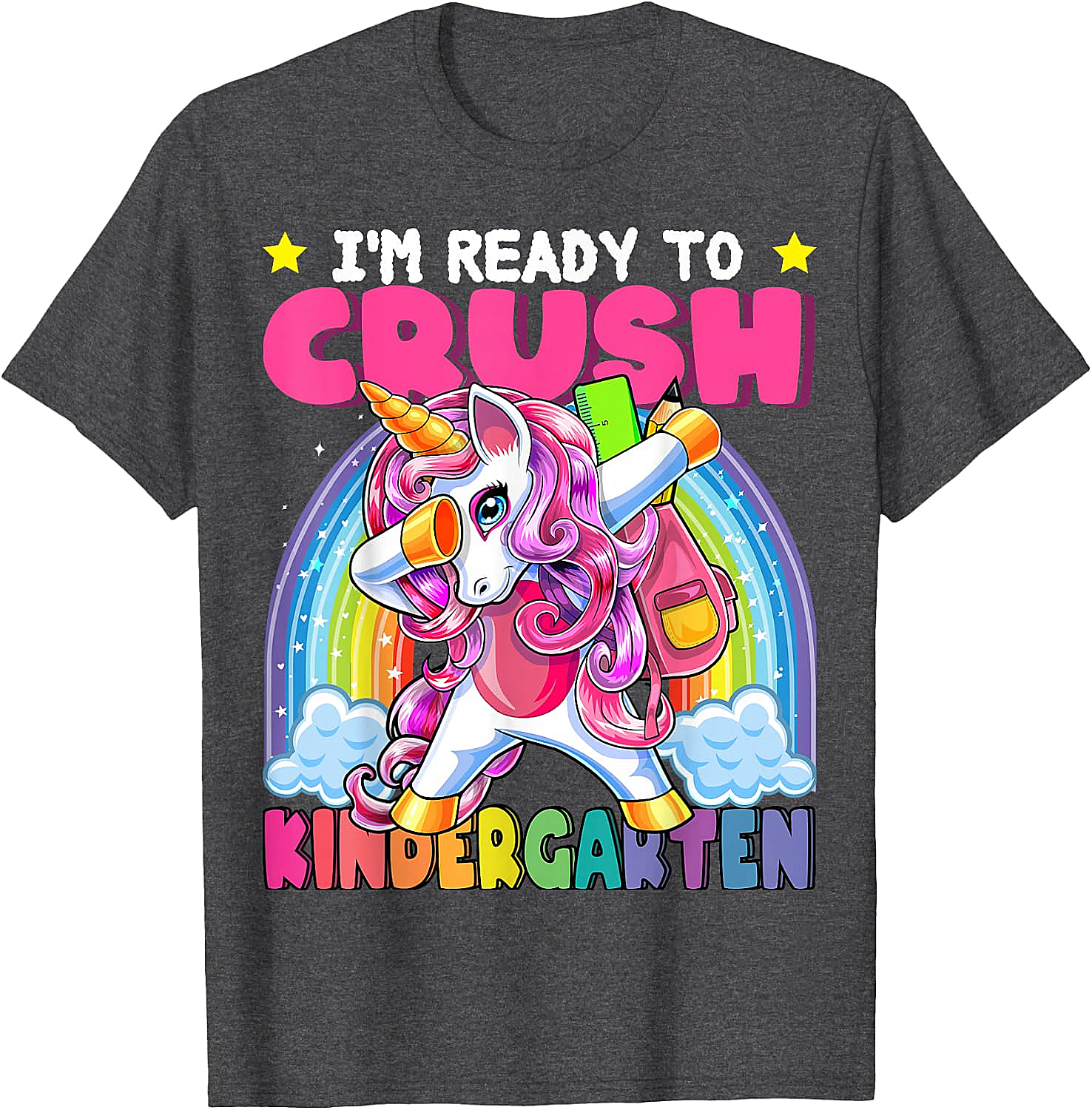 Crush Kindergarten Dabbing Unicorn T-Shirt Back to School