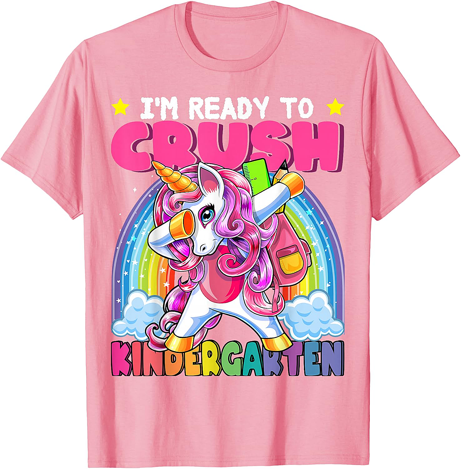 Crush Kindergarten Dabbing Unicorn T-Shirt Back to School