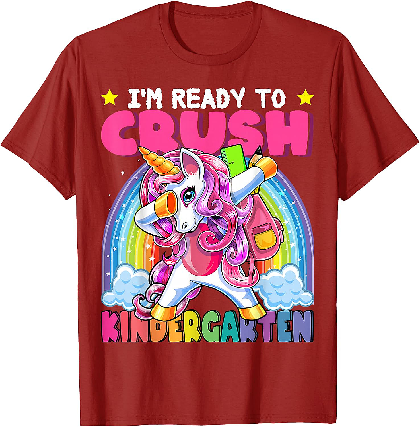 Crush Kindergarten Dabbing Unicorn T-Shirt Back to School