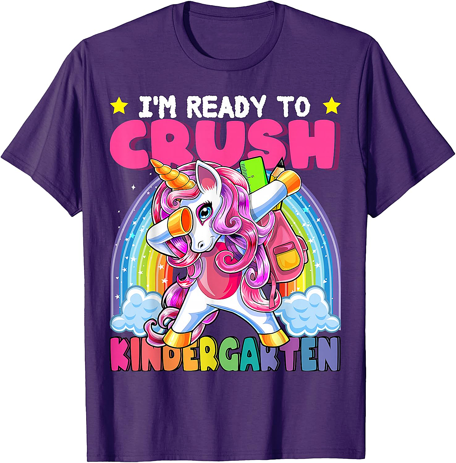 Crush Kindergarten Dabbing Unicorn T-Shirt Back to School