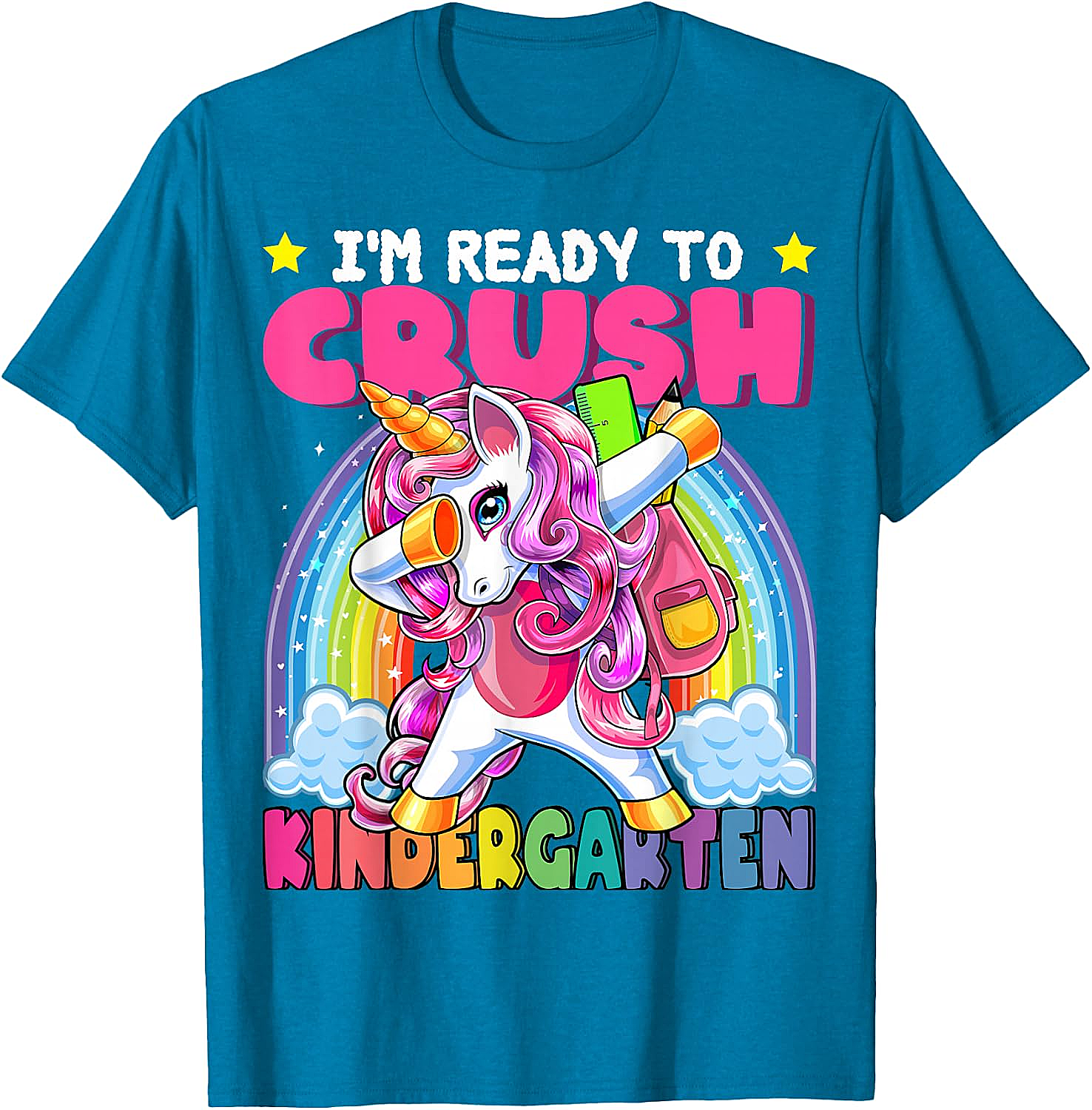 Crush Kindergarten Dabbing Unicorn T-Shirt Back to School