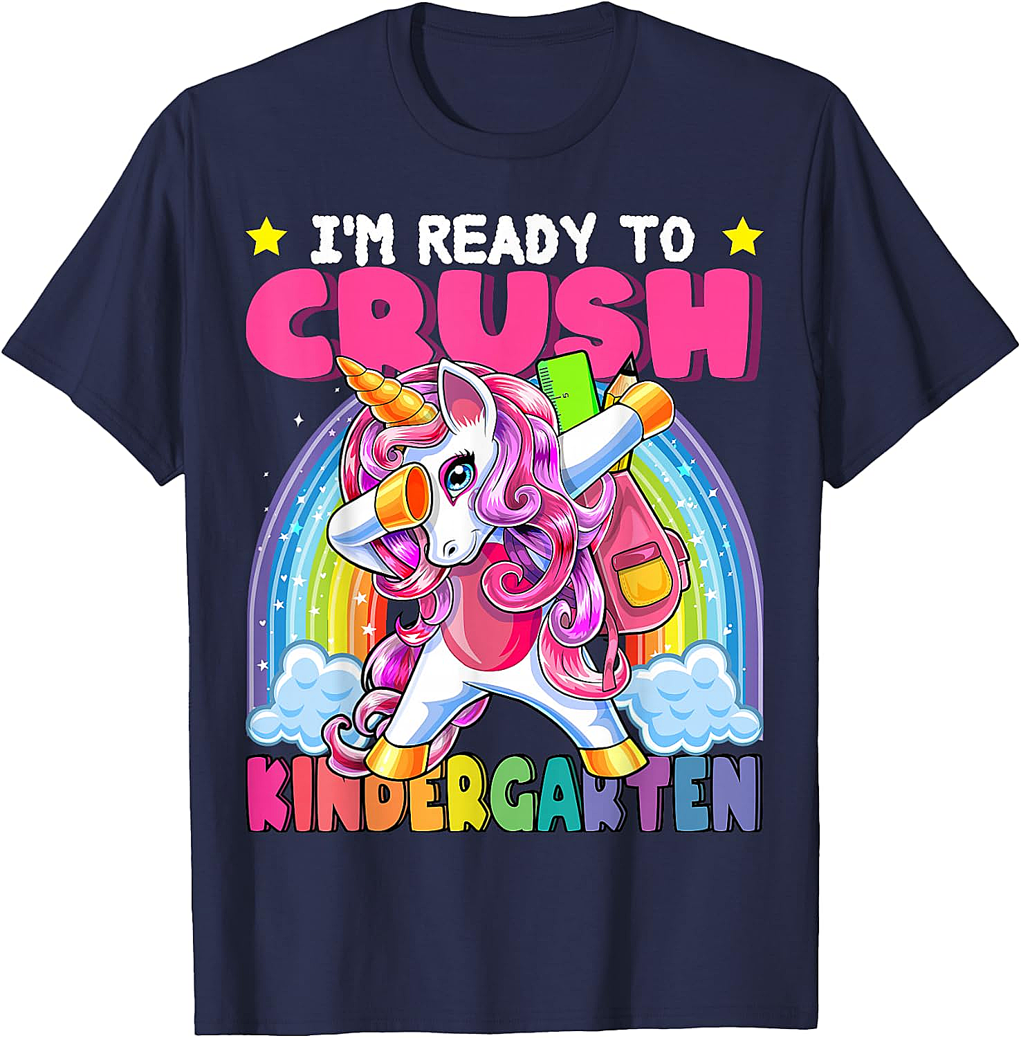 Crush Kindergarten Dabbing Unicorn T-Shirt Back to School