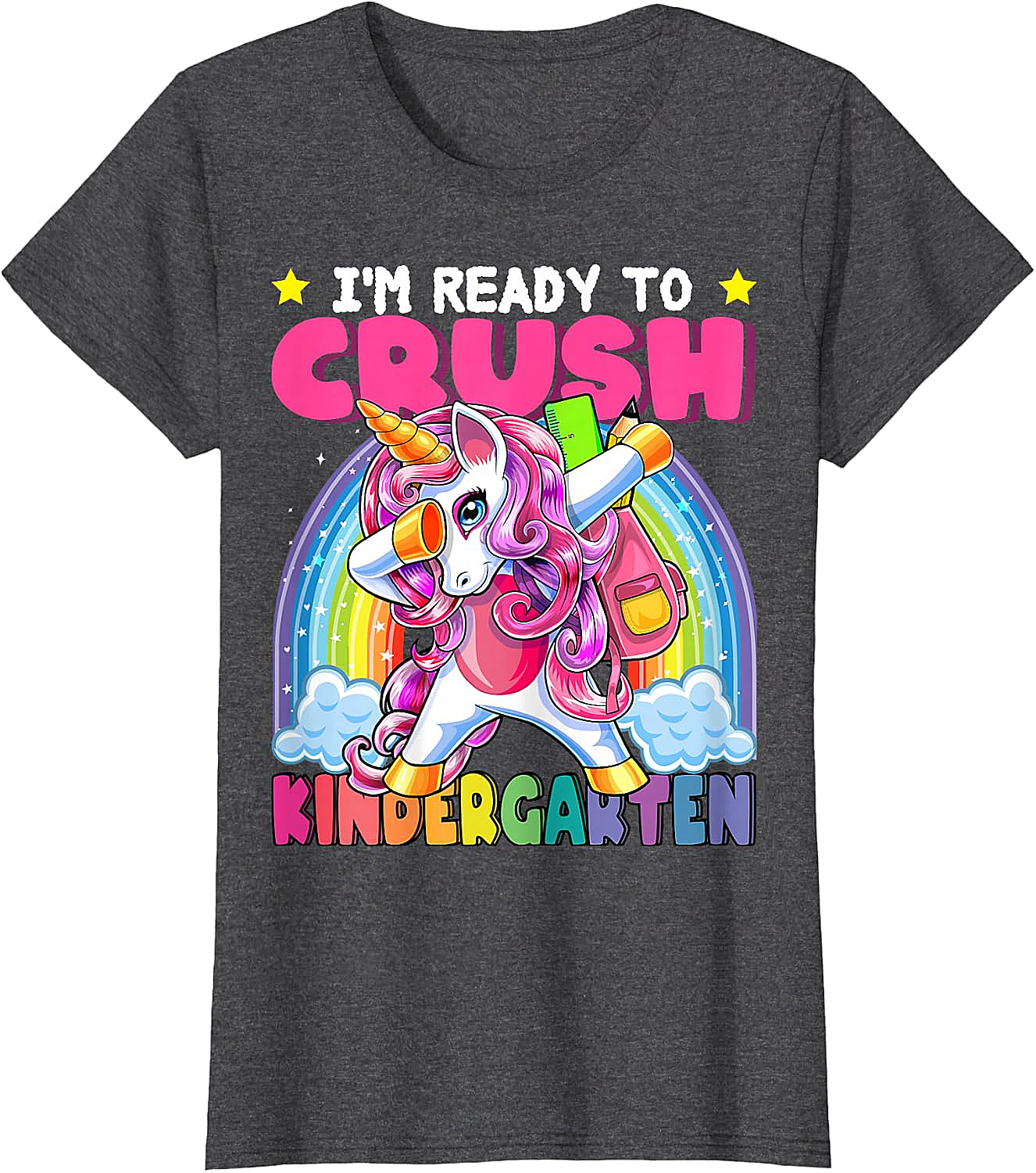 Crush Kindergarten Dabbing Unicorn T-Shirt Back to School