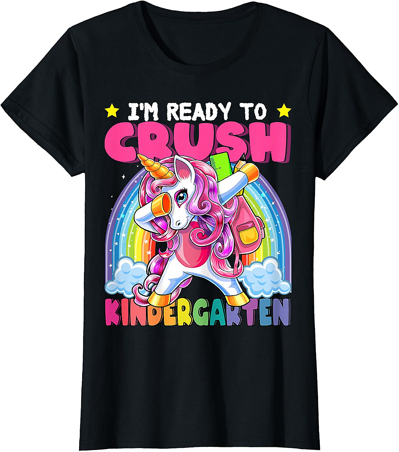 Crush Kindergarten Dabbing Unicorn T-Shirt Back to School