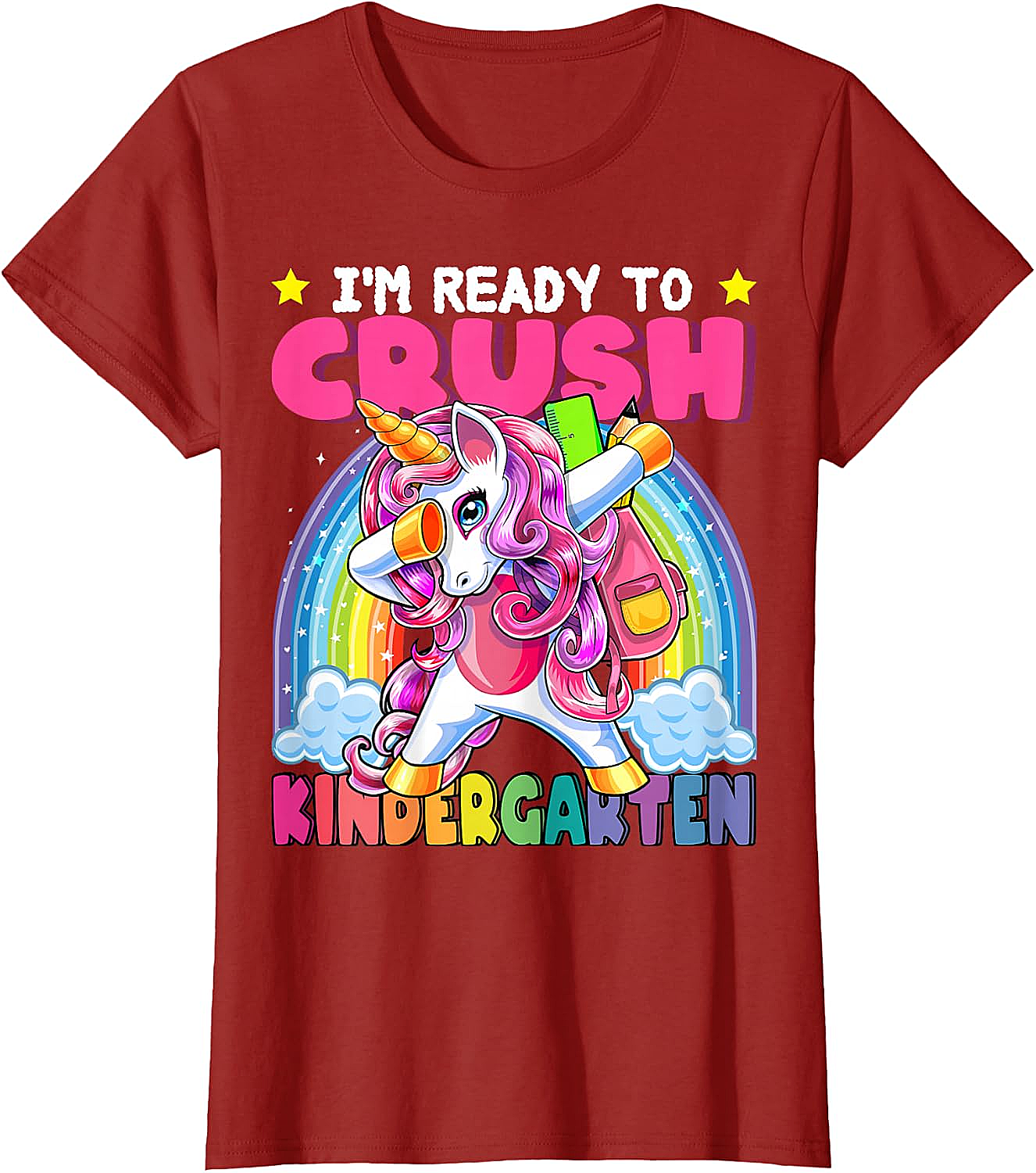 Crush Kindergarten Dabbing Unicorn T-Shirt Back to School