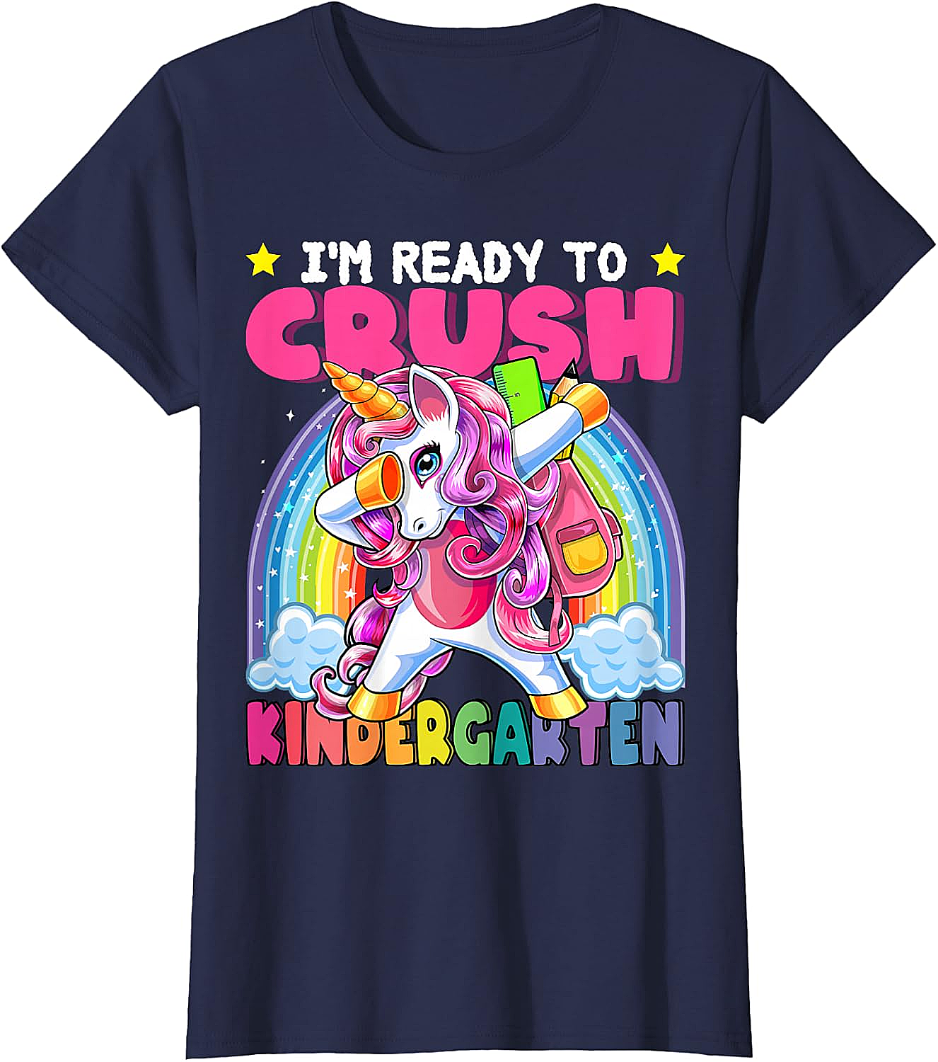 Crush Kindergarten Dabbing Unicorn T-Shirt Back to School