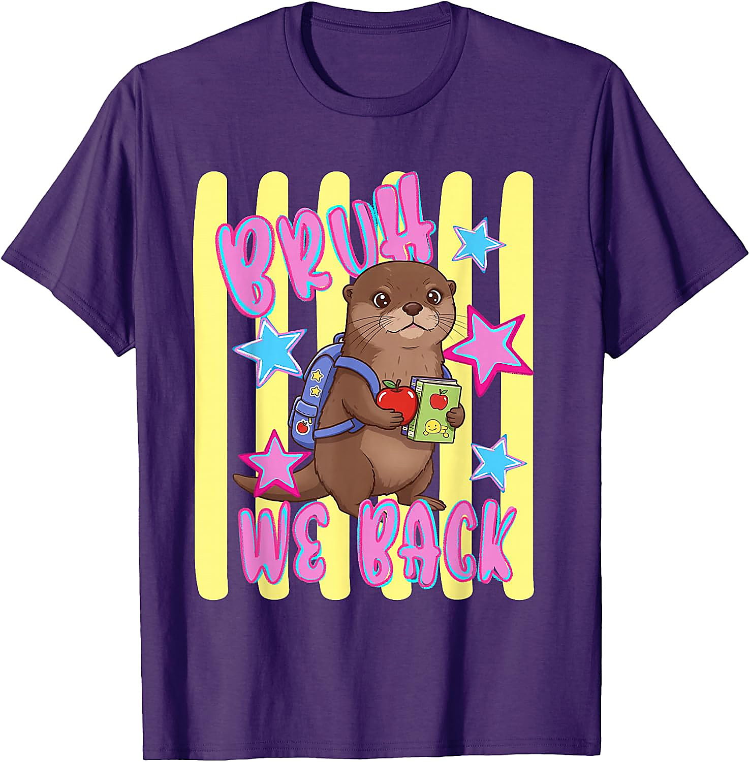 Bruh We Back Otter Back to School T-Shirt for Kids