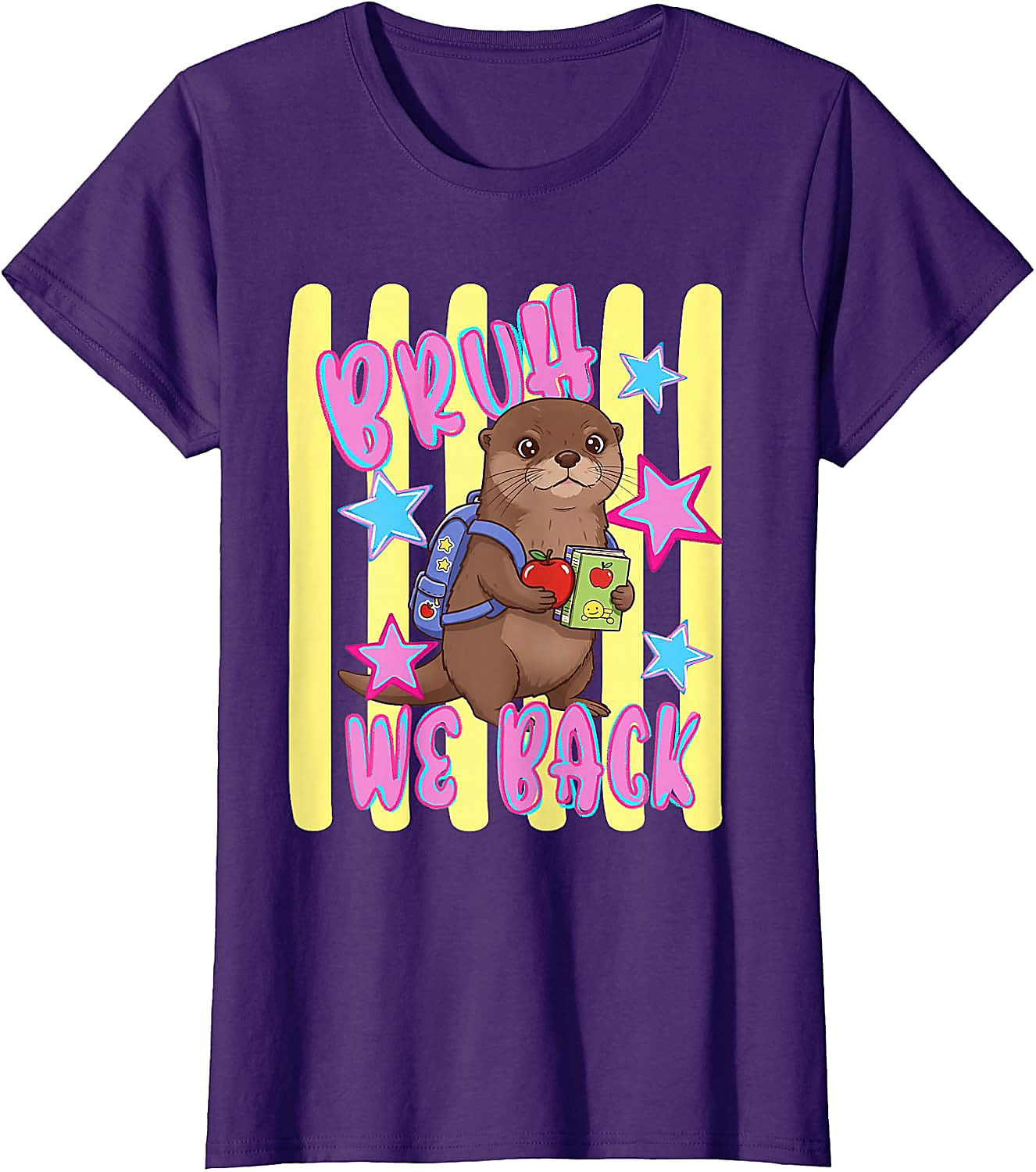 Bruh We Back Otter Back to School T-Shirt for Kids