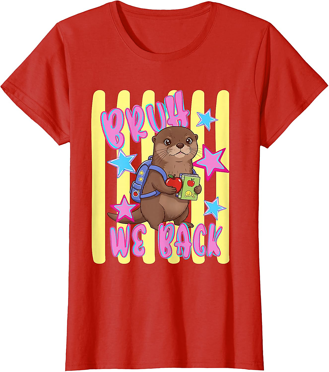 Bruh We Back Otter Back to School T-Shirt for Kids