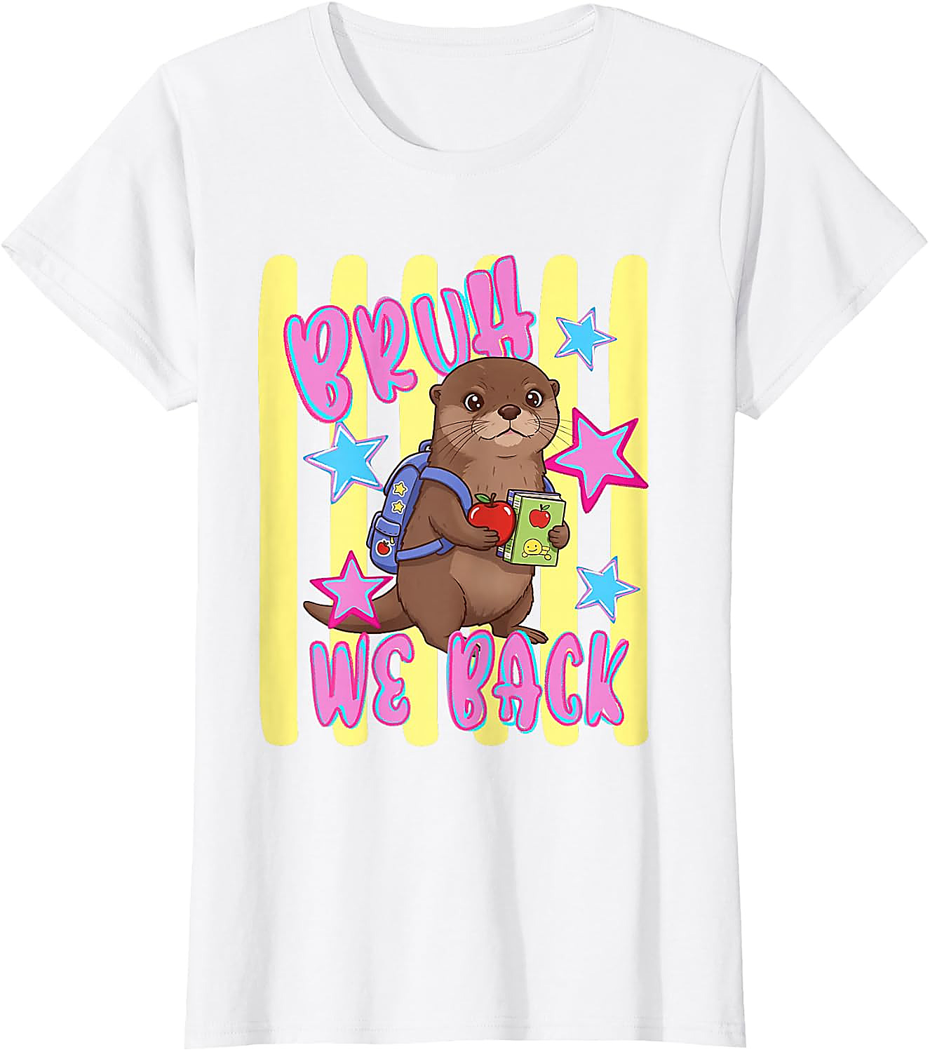 Bruh We Back Otter Back to School T-Shirt for Kids