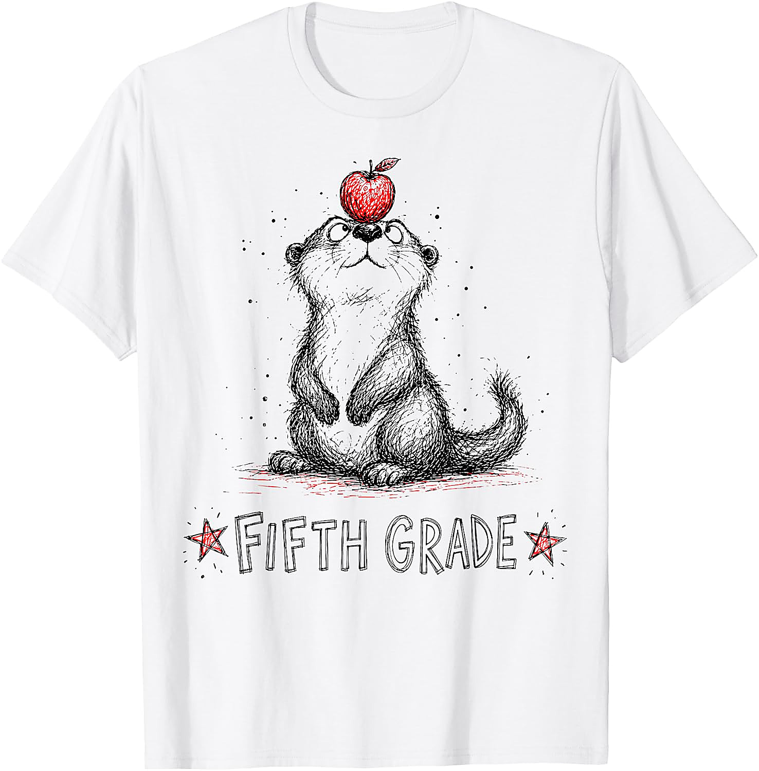 5th Grade Otter Apple T-Shirt | Back to School Gift Tee