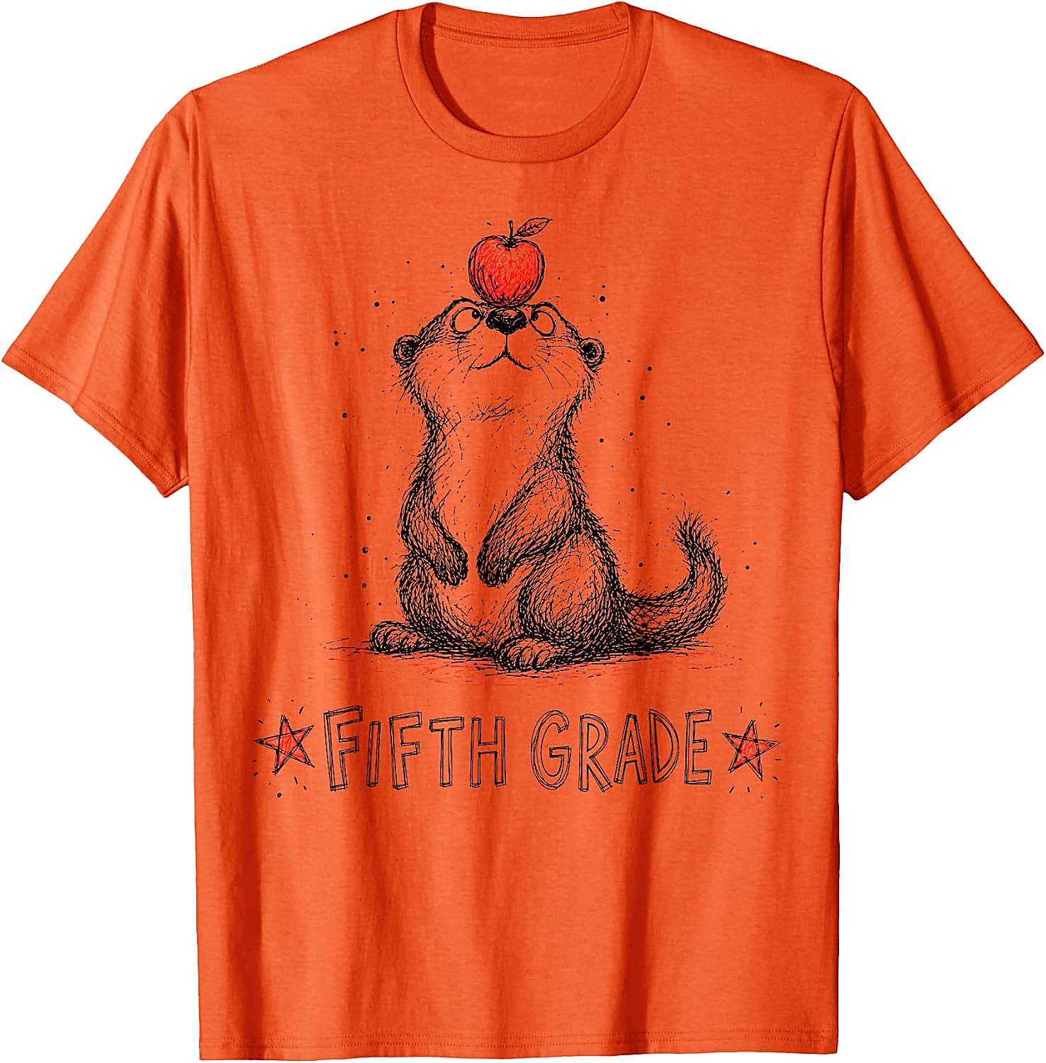 5th Grade Otter Apple T-Shirt | Back to School Gift Tee