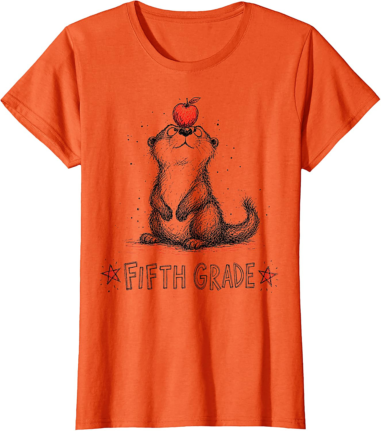 5th Grade Otter Apple T-Shirt | Back to School Gift Tee